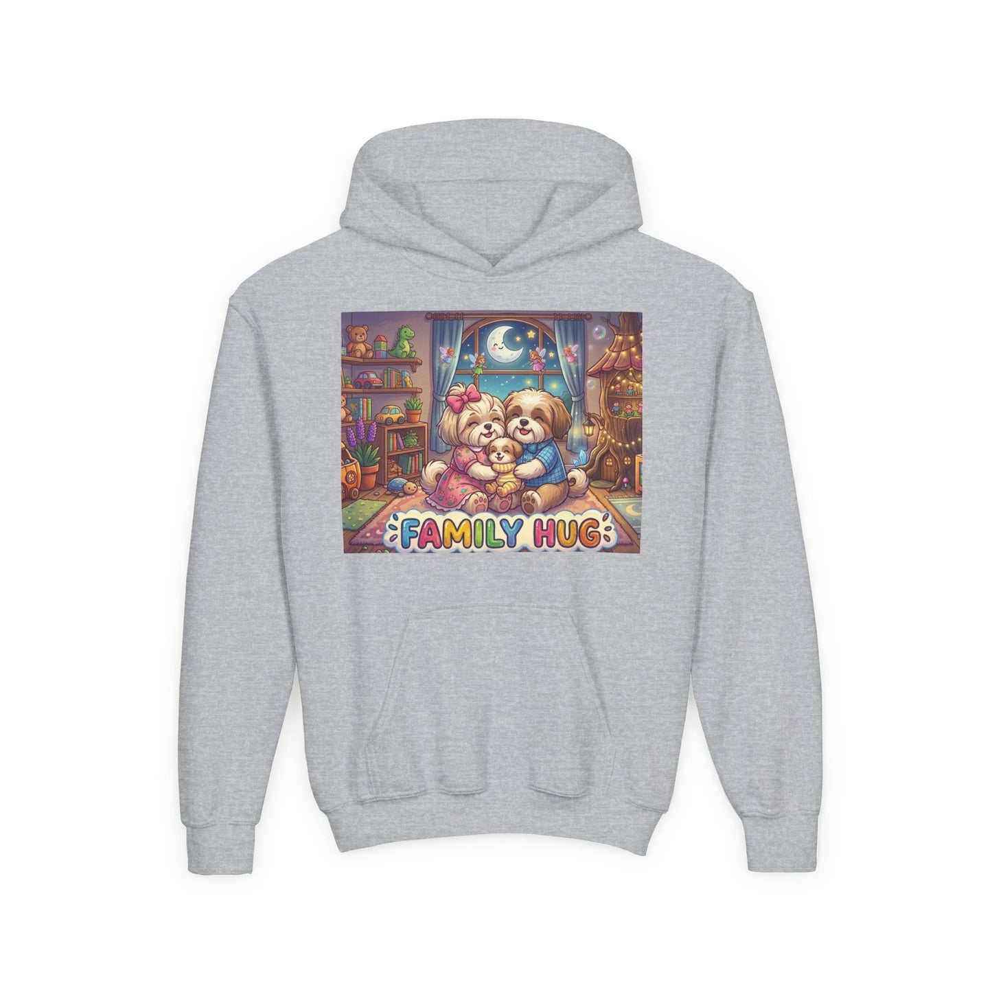 Family Hug Shih Tzu Youth Heavy Blend Hooded Sweatshirt