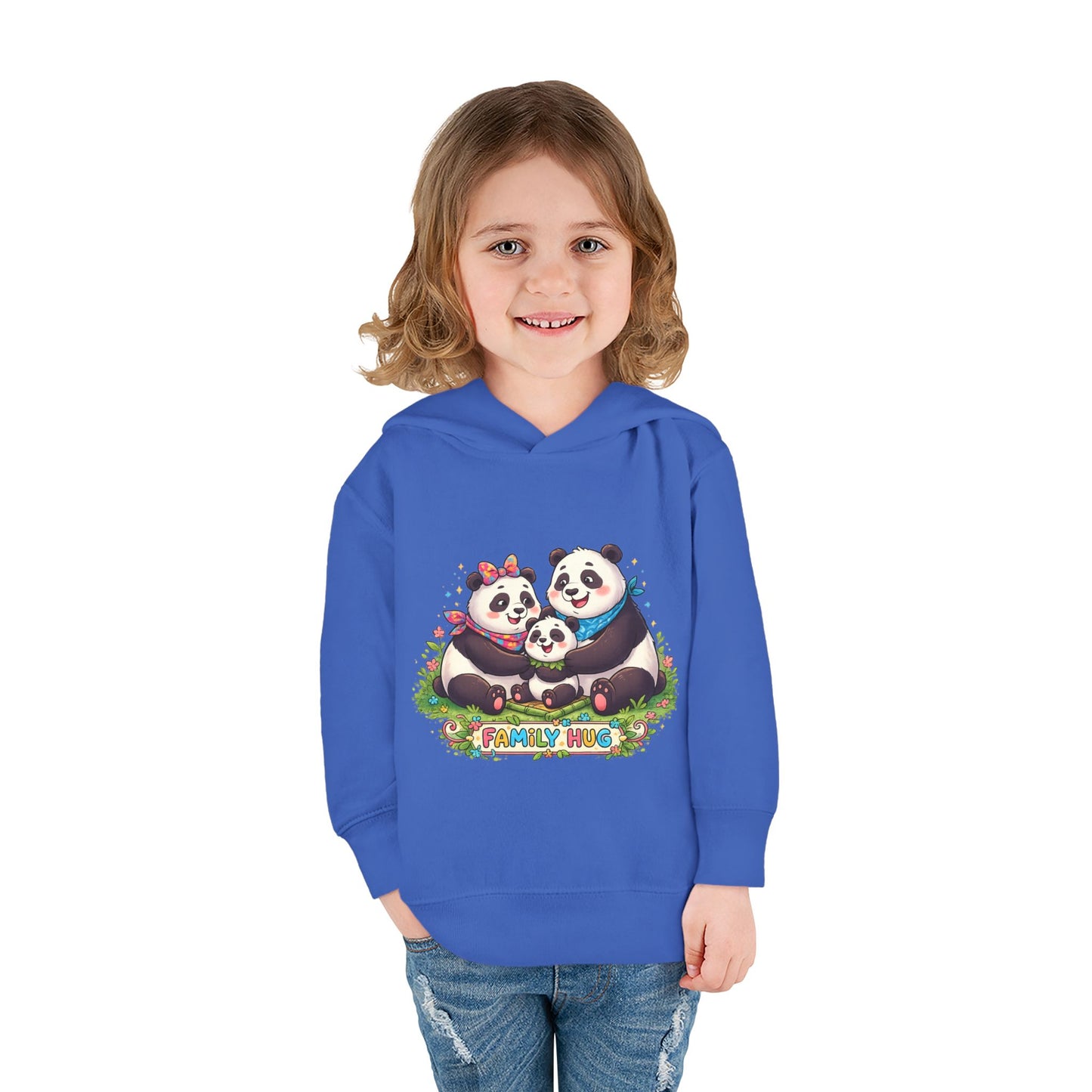 Family Hug Panda Toddler Pullover Fleece Hoodie