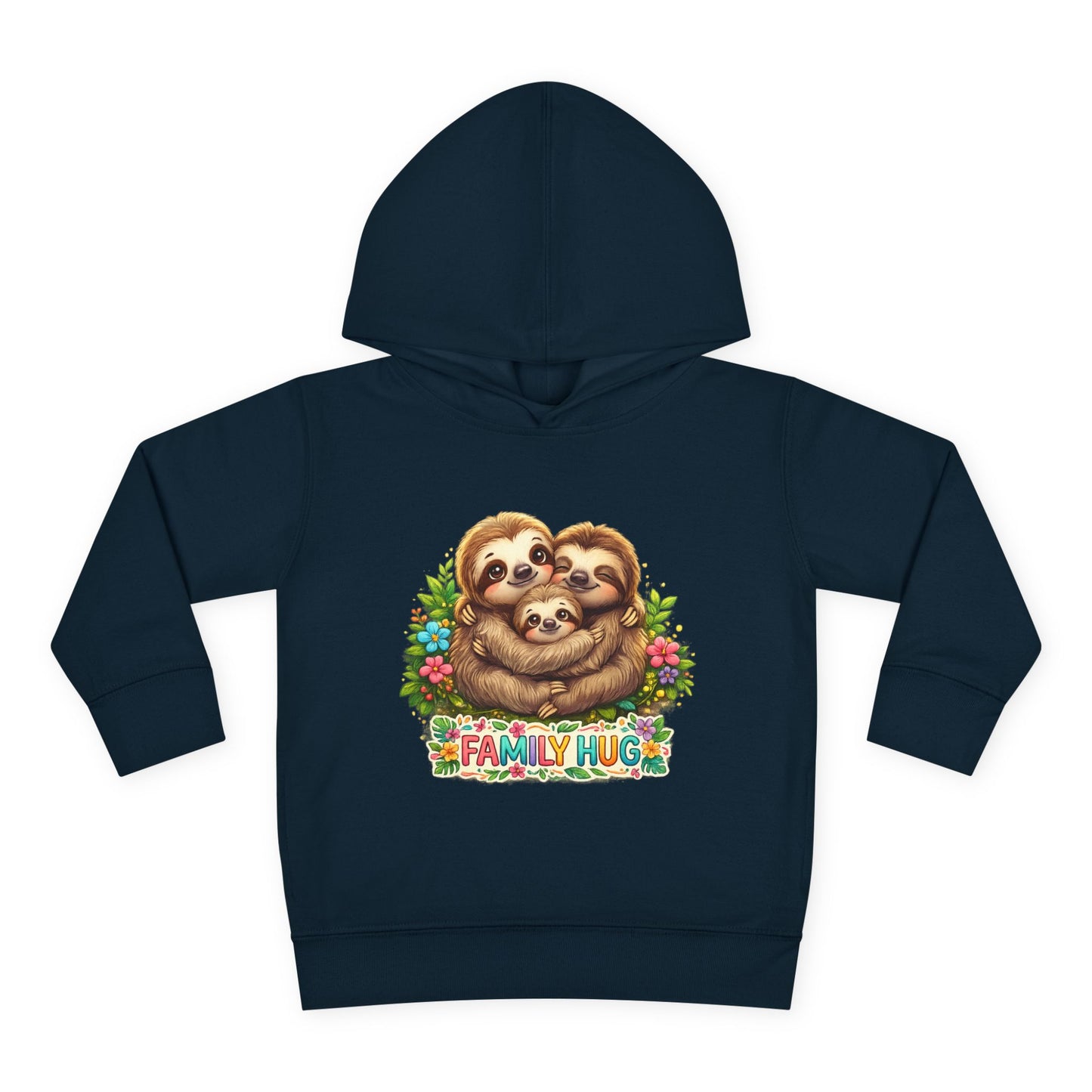 Family Hug Sloth Toddler Pullover Fleece Hoodie