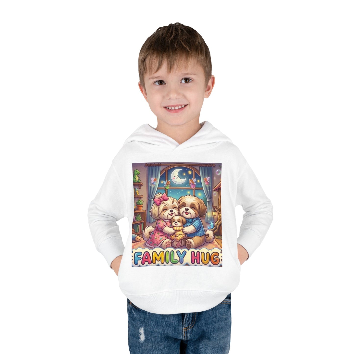 Family Hug Shih Tzu Toddler Pullover Fleece Hoodie