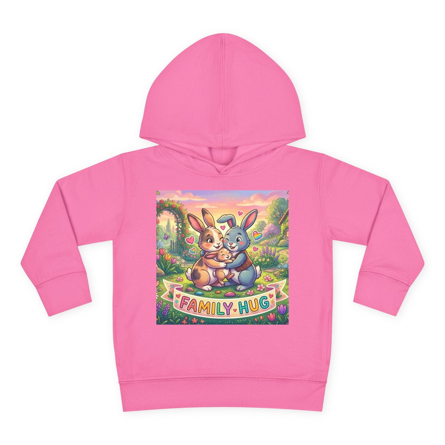 Family Hug Bunny Toddler Pullover Fleece Hoodie