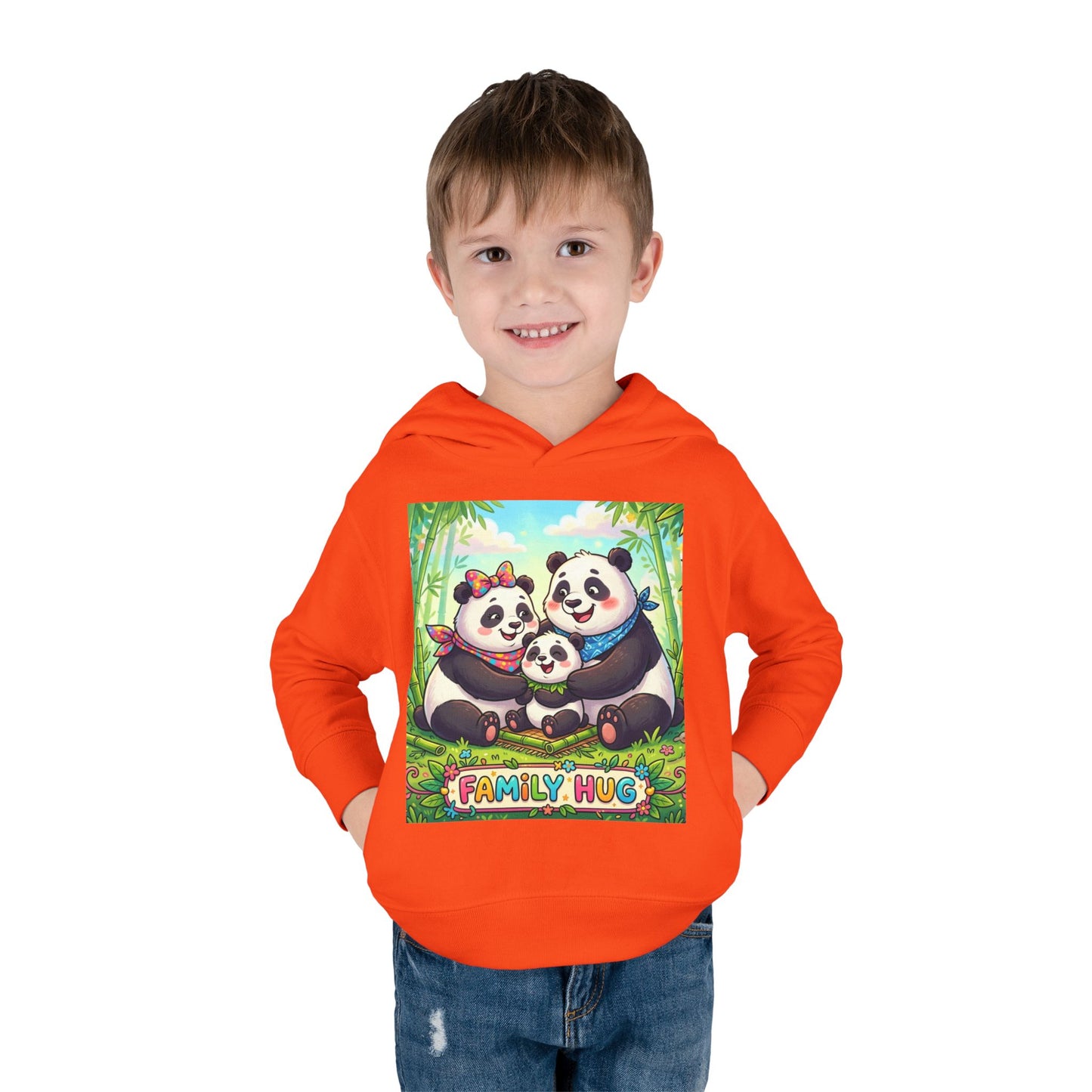 Family Hug Panda Toddler Pullover Fleece Hoodie