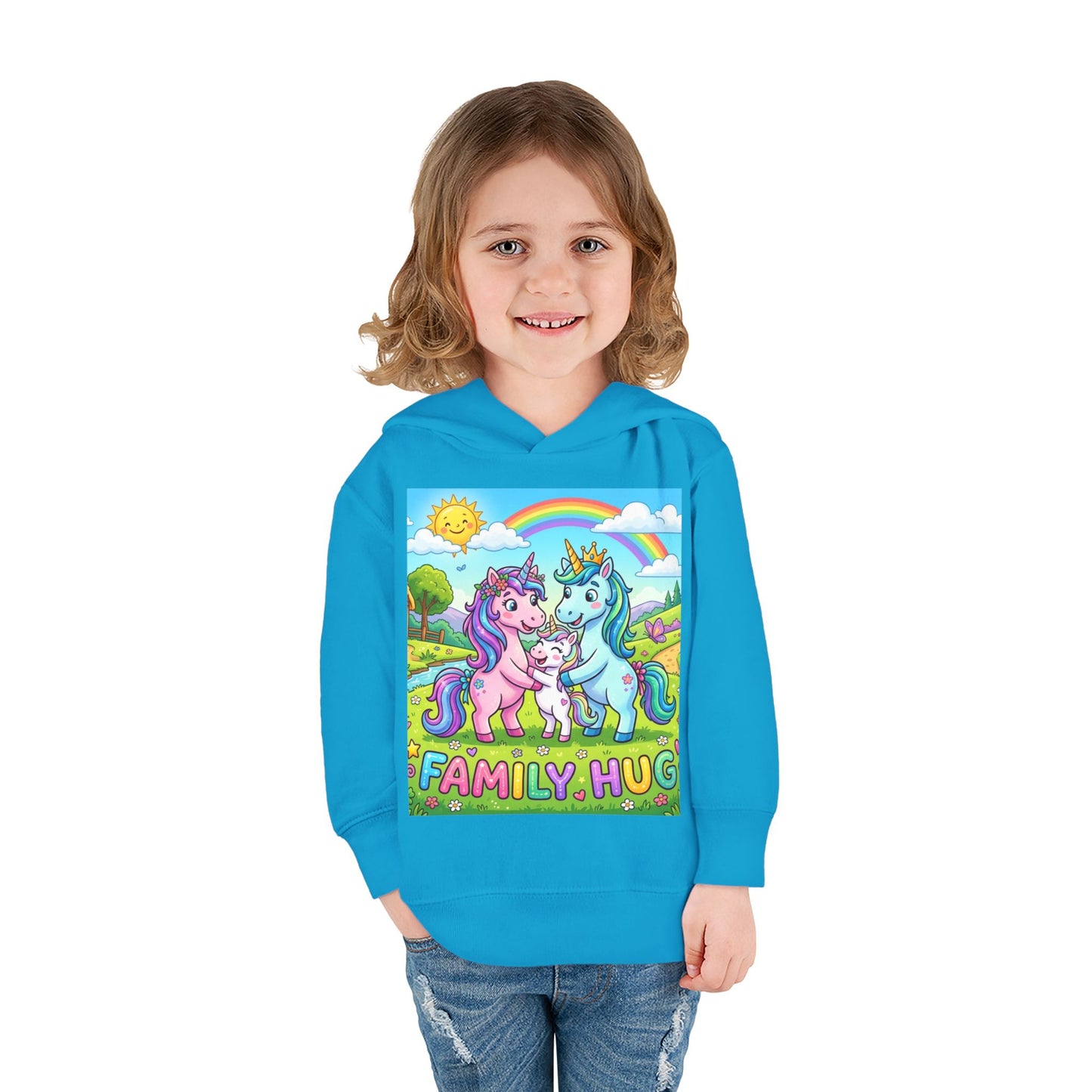 Family Hug Unicorn Toddler Pullover Fleece Hoodie