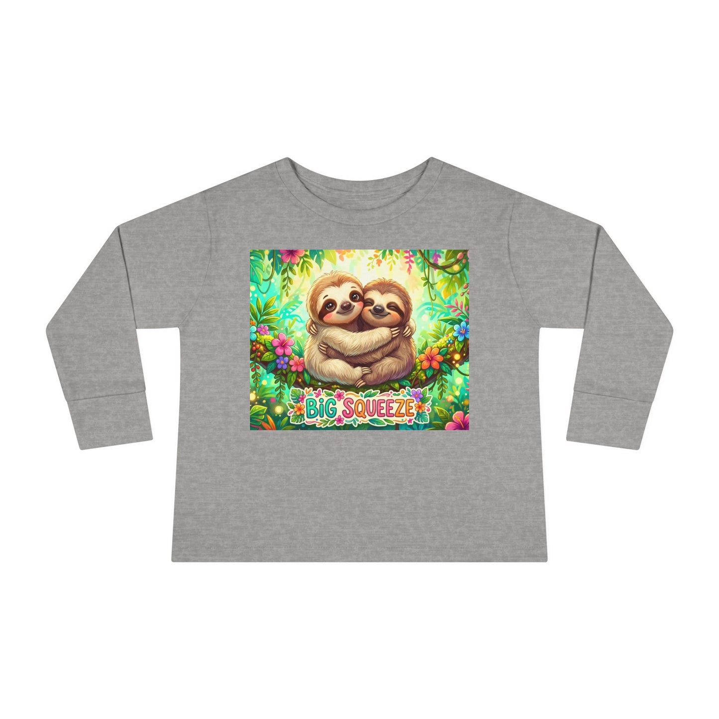 Big Squeeze Sloth Toddler Long Sleeve Tee