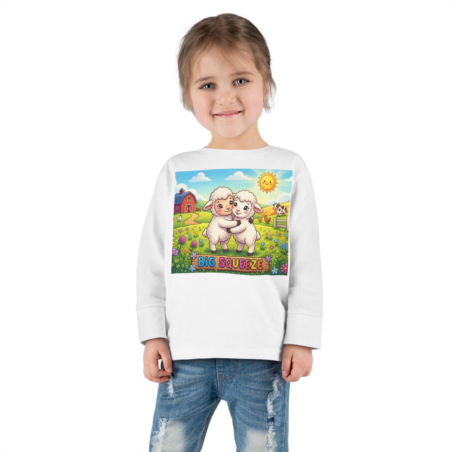 Big Squeeze Lamb Toddler Long Sleeve Tee