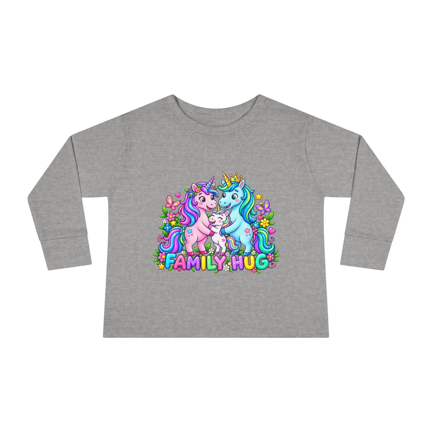 Family Hug Unicorn Toddler Long Sleeve Tee