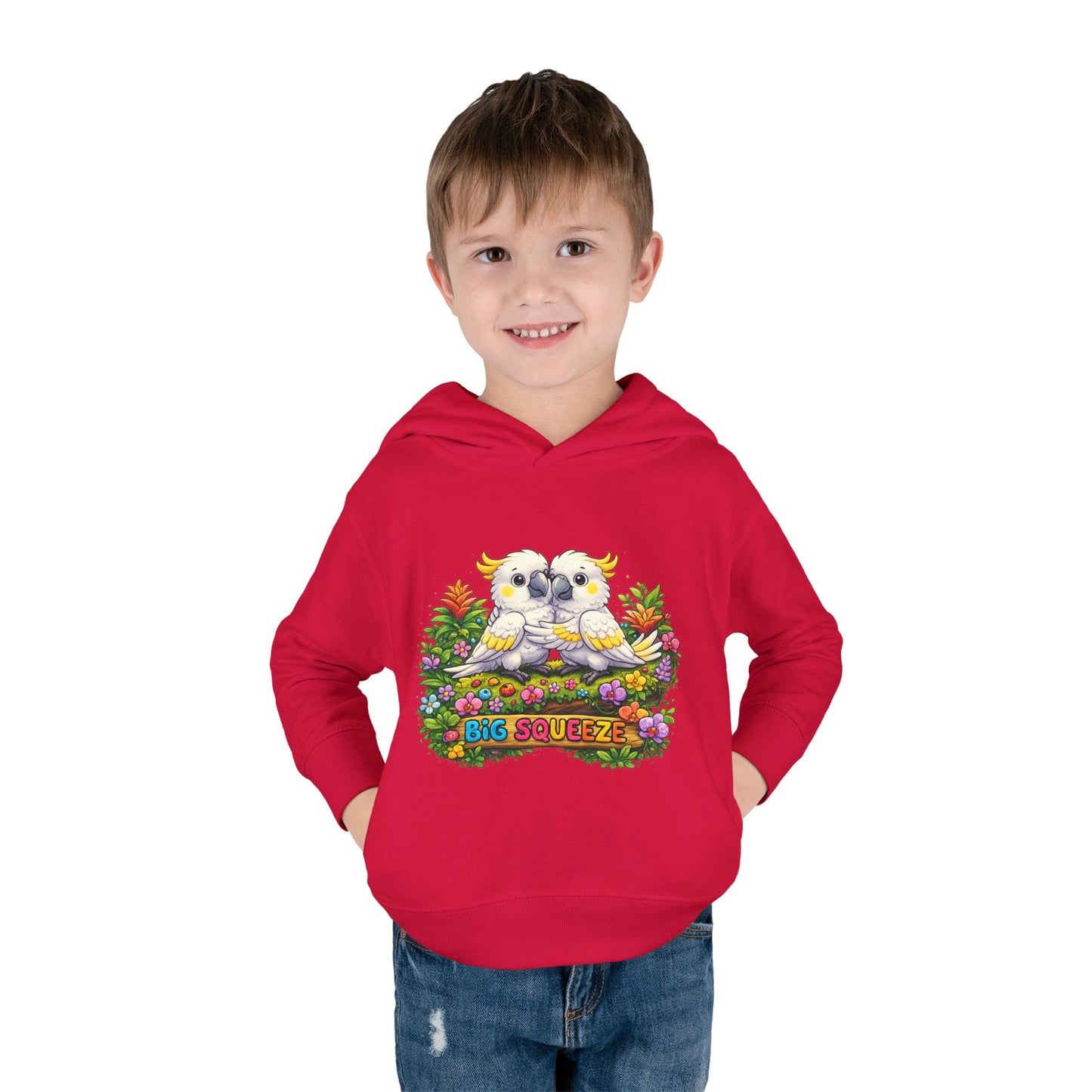 Big Squeeze Cockatoo Toddler Pullover Fleece Hoodie