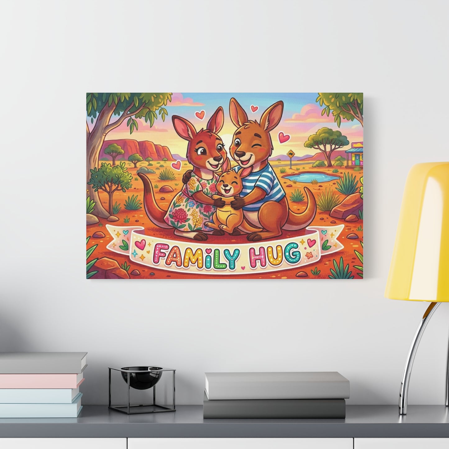 Family Hug Kangaroo Classic Canvas