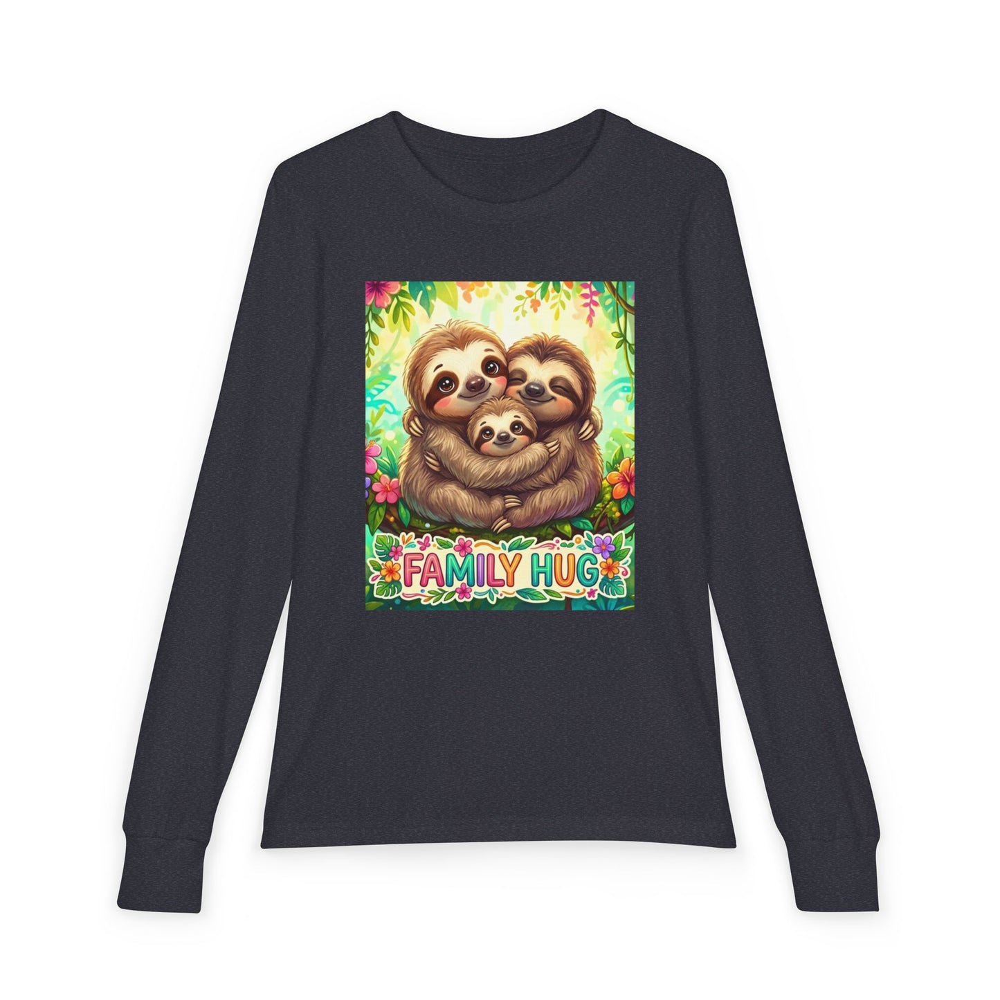 Family Hug Sloth Youth Jersey Long Sleeve Tee