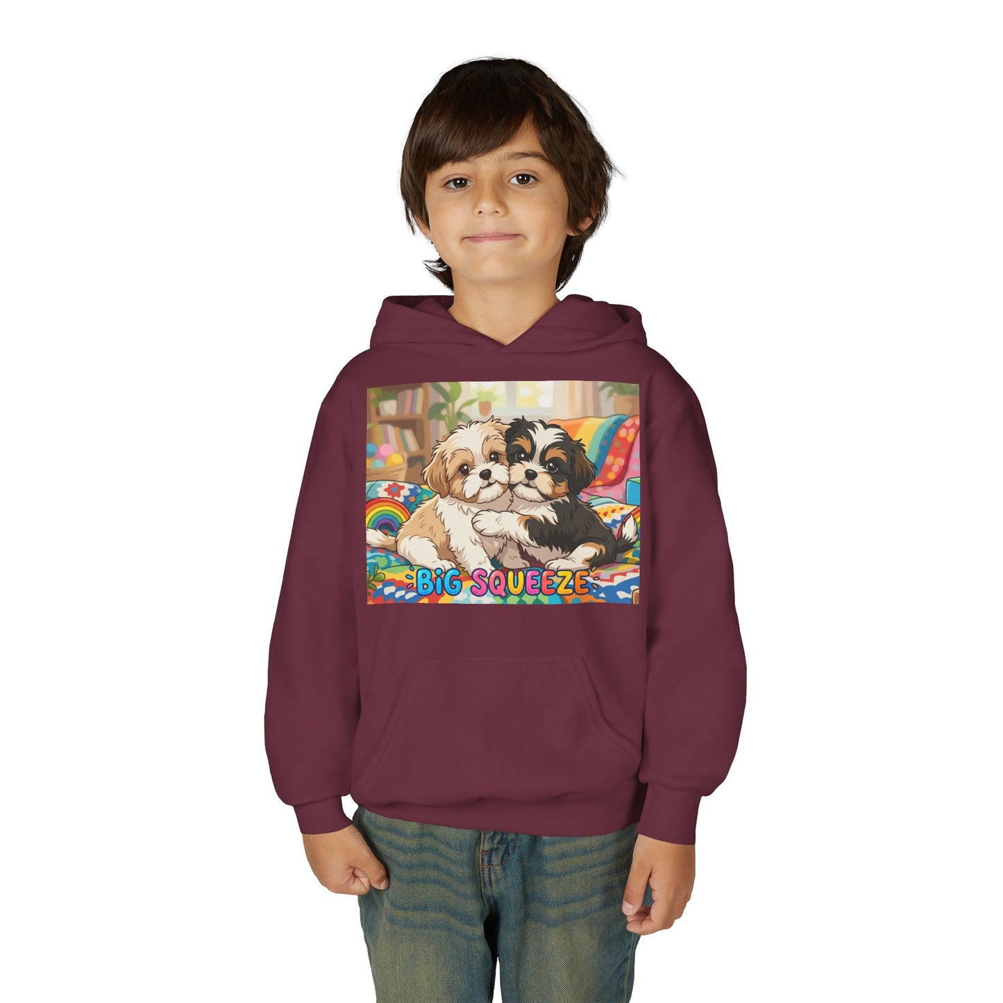 Big Squeeze Shih Tzu Youth Heavy Blend Hooded Sweatshirt