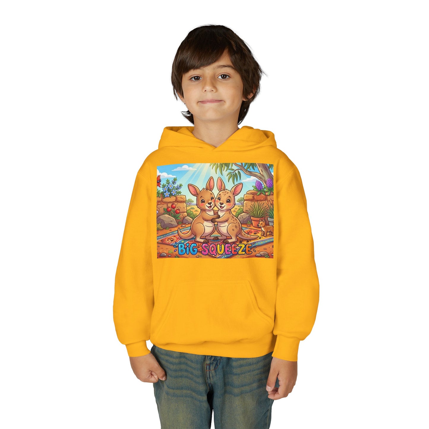 Big Squeeze Kangaroo Youth Heavy Blend Hooded Sweatshirt