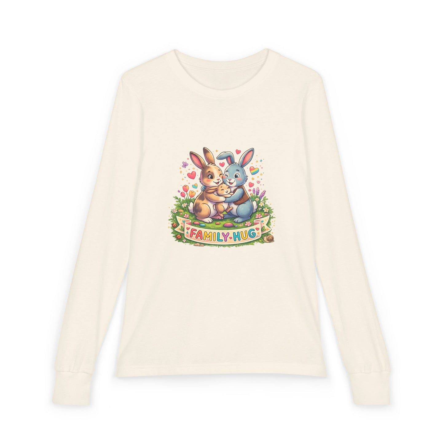 Family Hug Bunny Youth Jersey Long Sleeve Tee