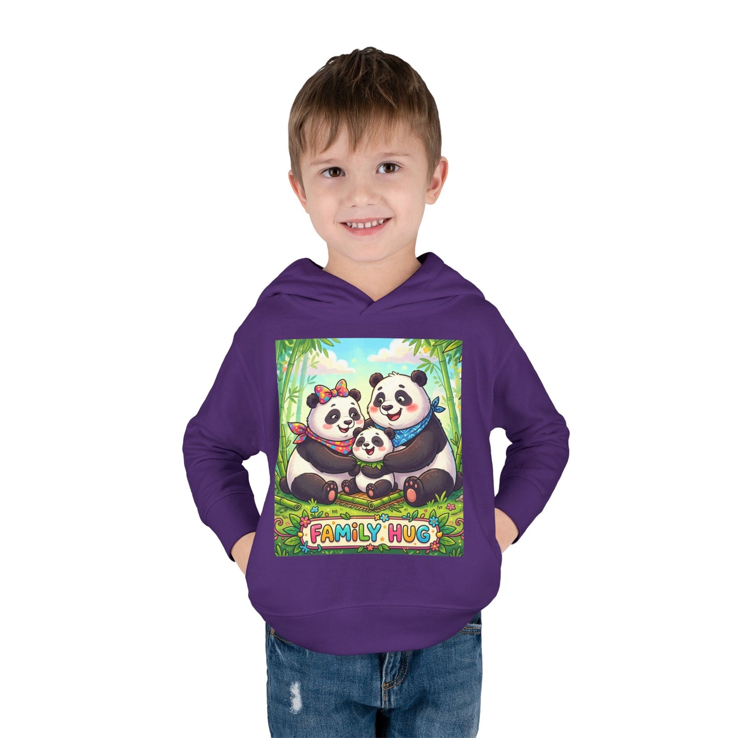 Family Hug Panda Toddler Pullover Fleece Hoodie