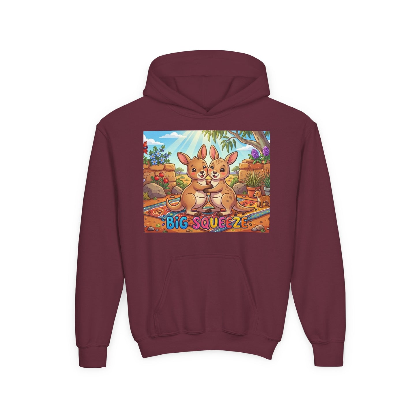 Big Squeeze Kangaroo Youth Heavy Blend Hooded Sweatshirt