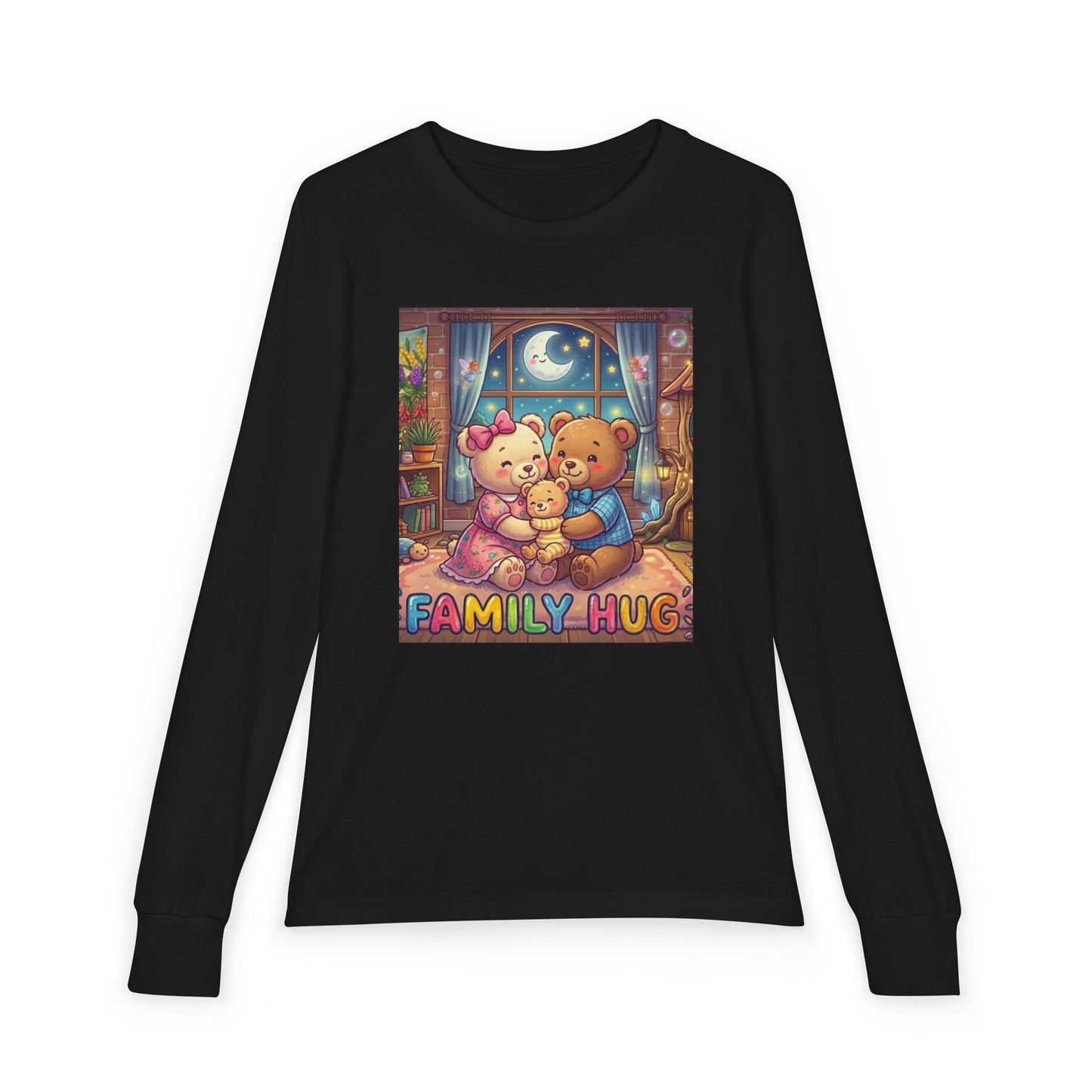 Family Hug Teddy Youth Jersey Long Sleeve Tee