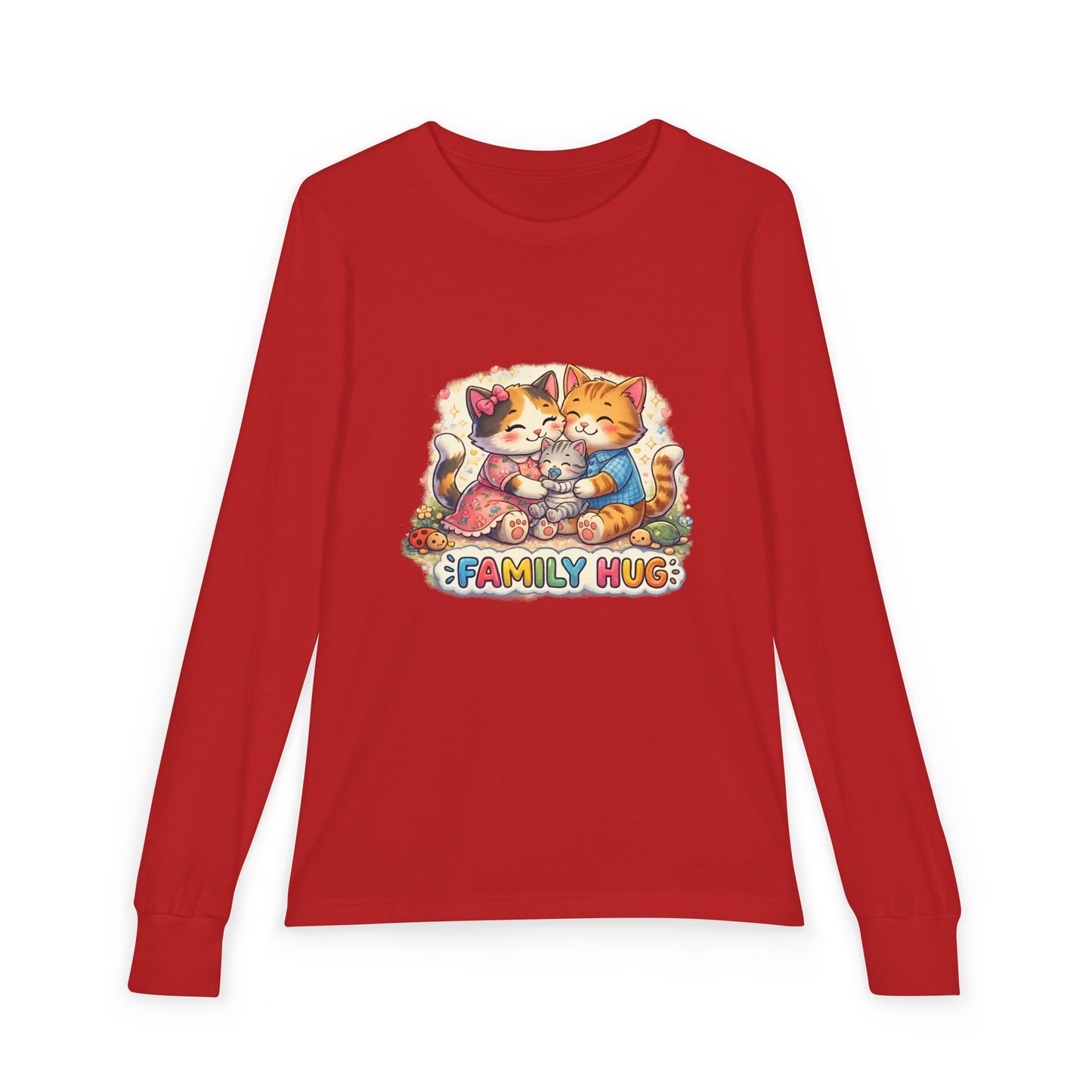 Family Hug Kitten Youth Jersey Long Sleeve Tee