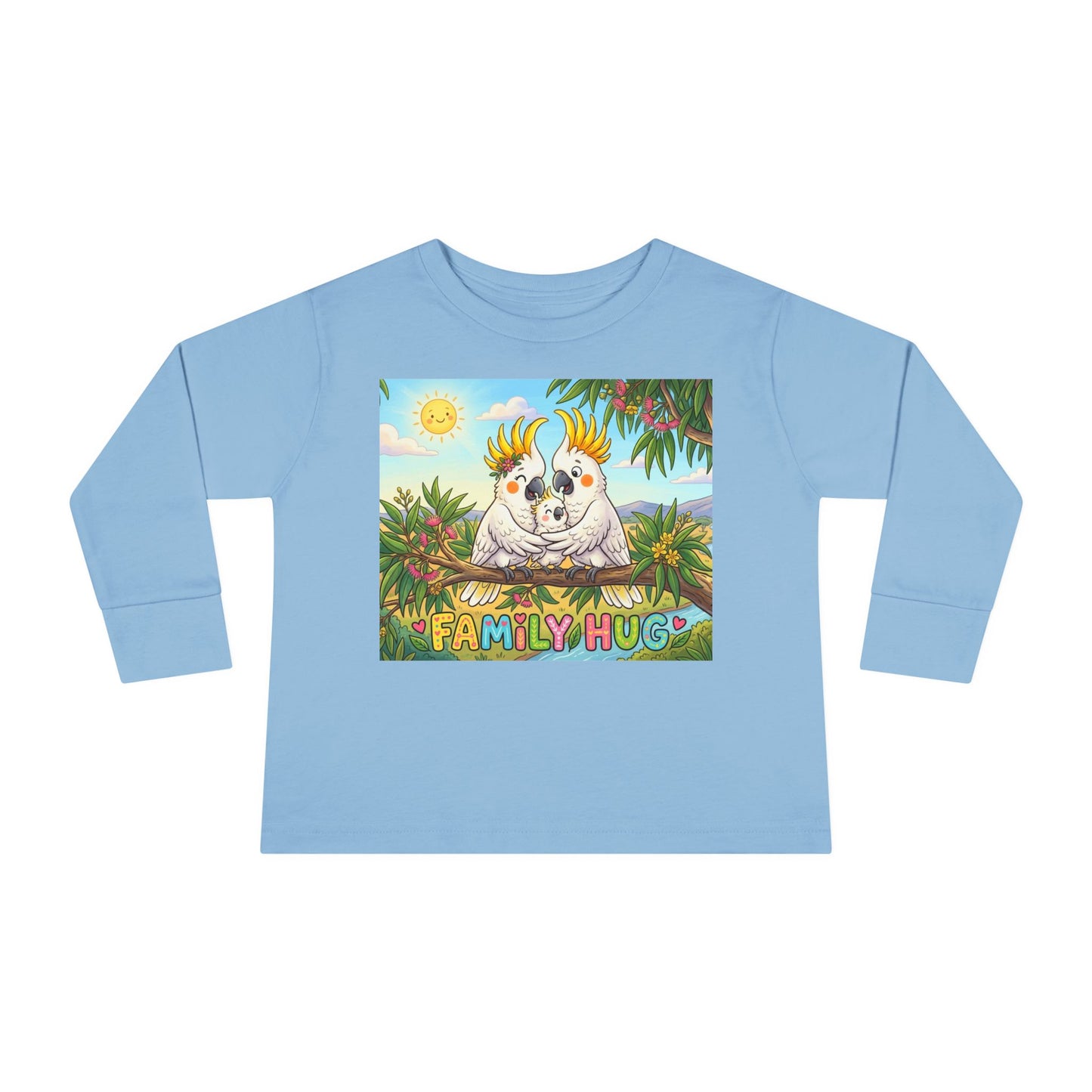 Family Hug Cockatoo Toddler Long Sleeve Tee