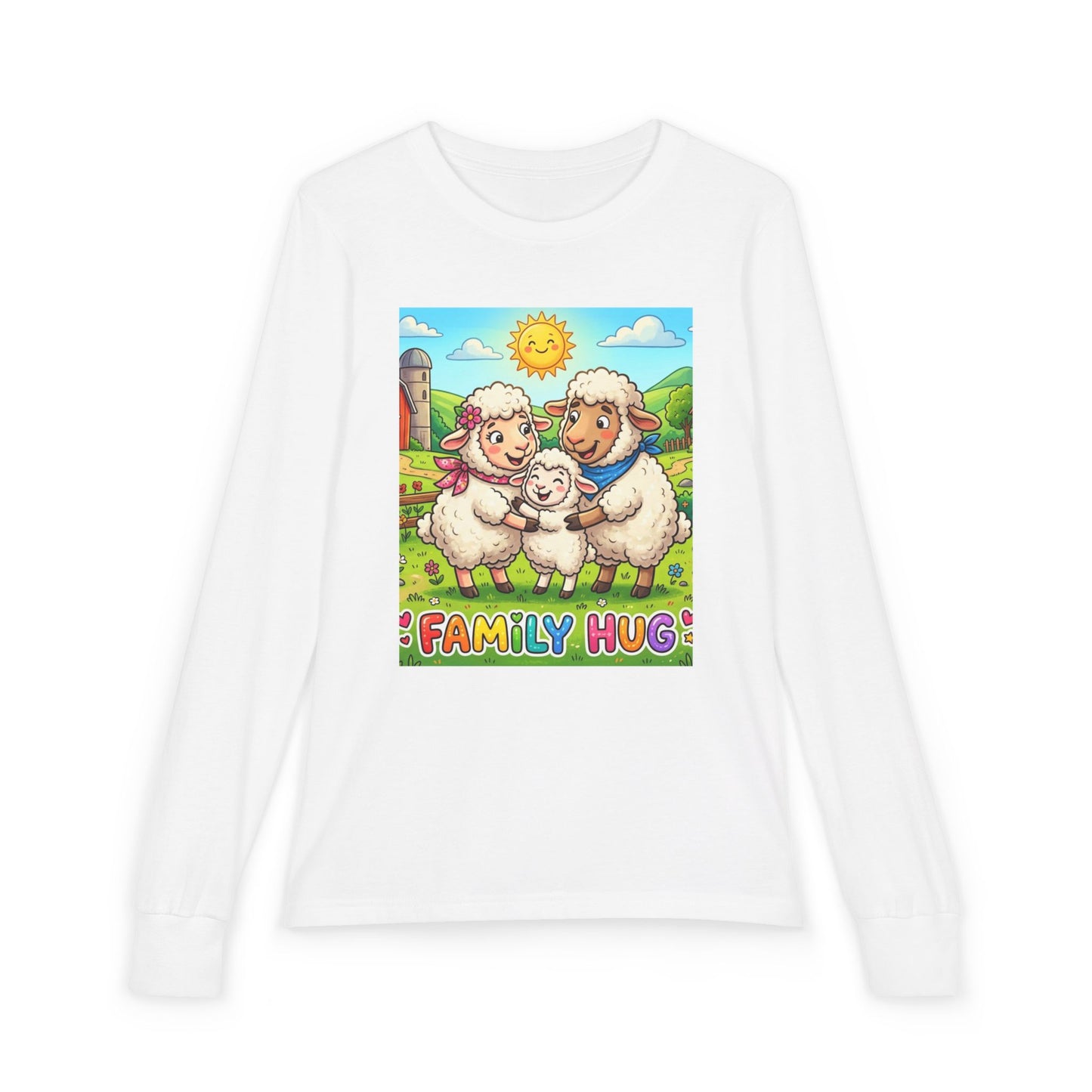 Family Hug Lamb Youth Jersey Long Sleeve Tee
