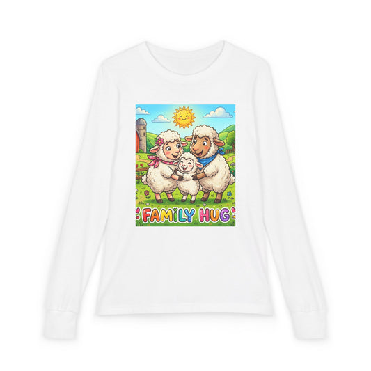 Family Hug Lamb Youth Jersey Long Sleeve Tee