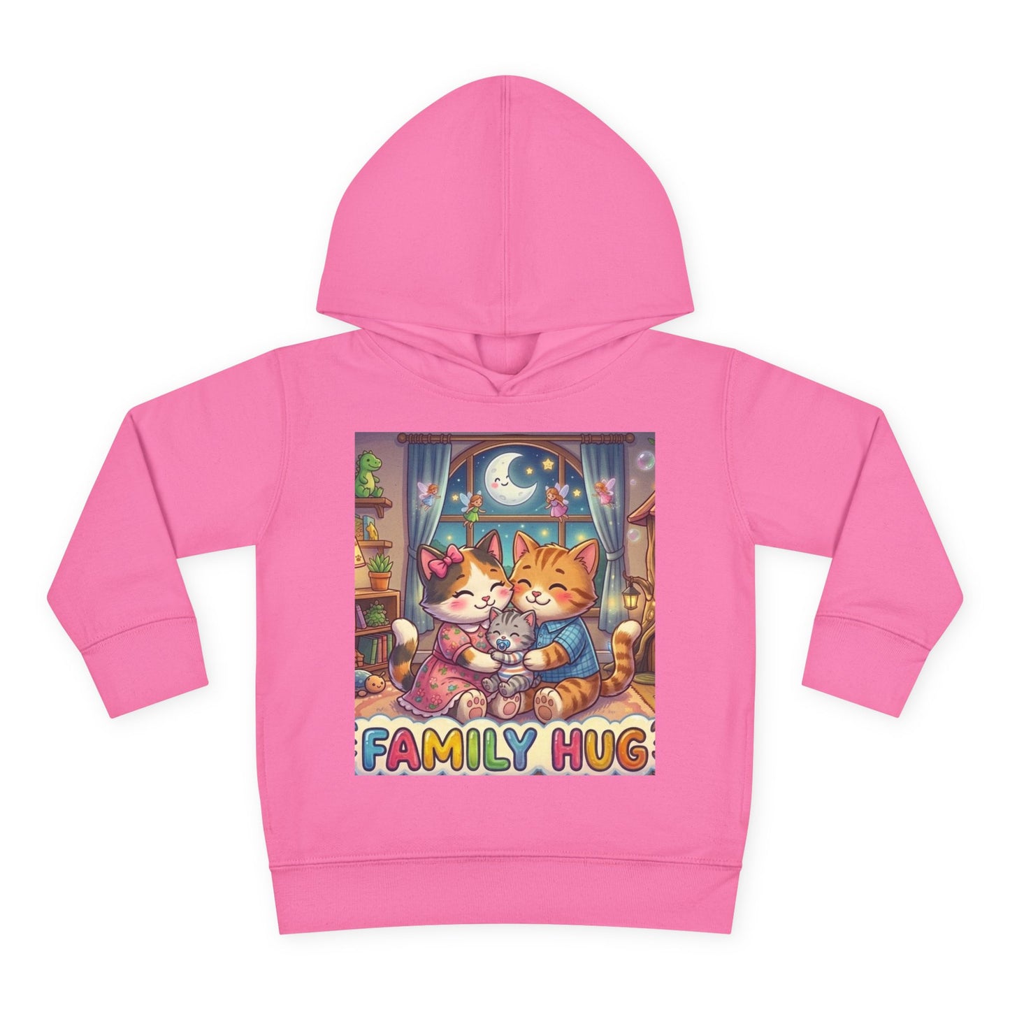 Family Hug Kitten Toddler Pullover Fleece Hoodie