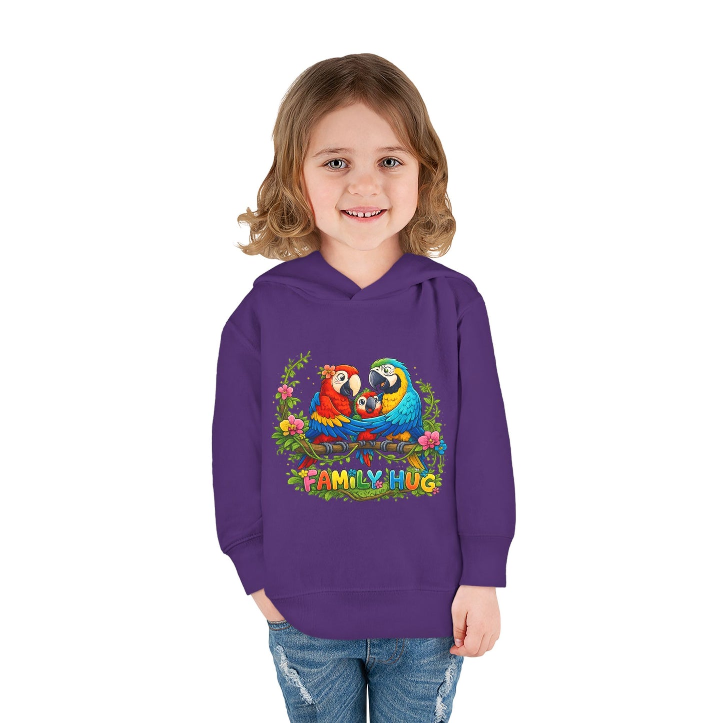 Family Hug Macaw Toddler Pullover Fleece Hoodie