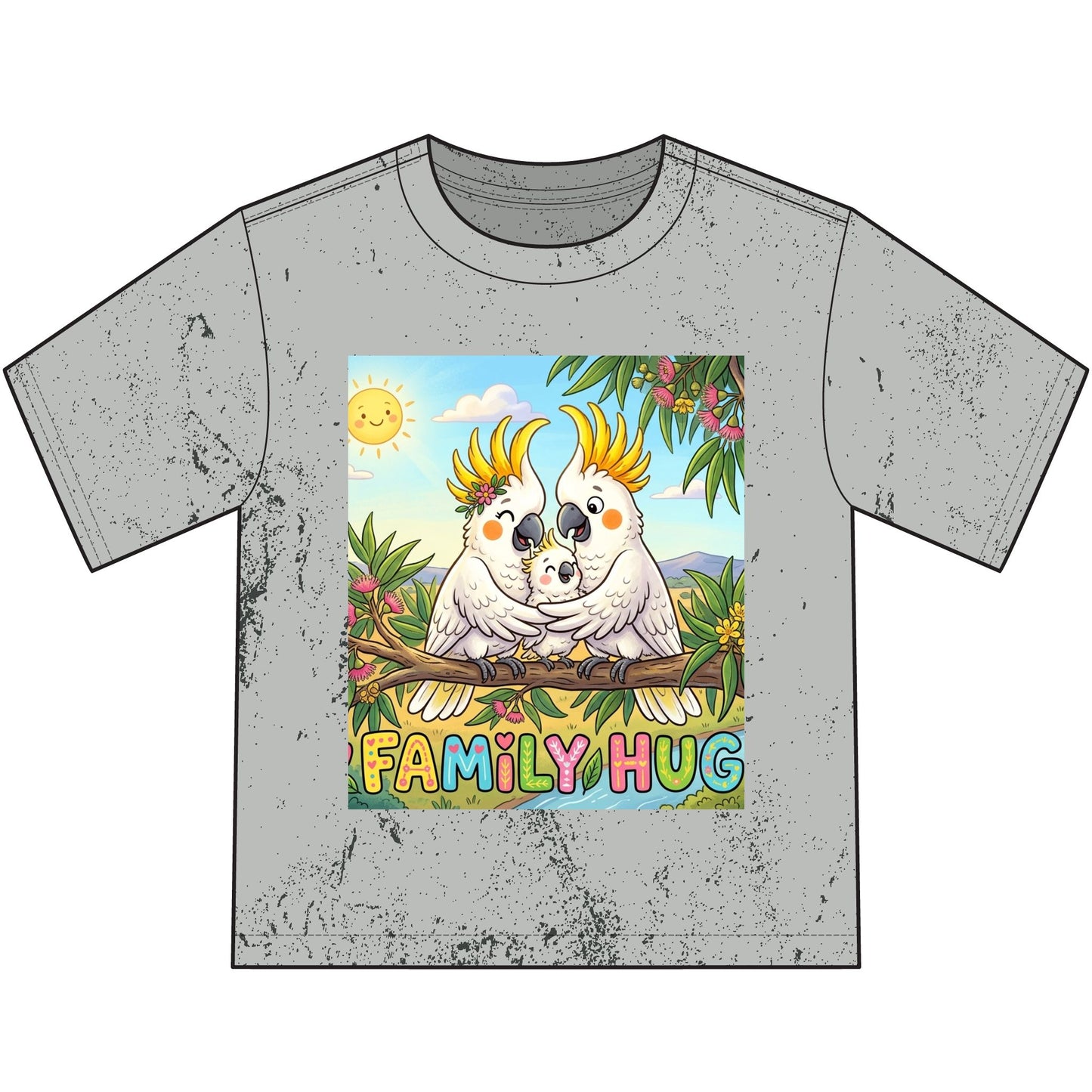 Family Hug Cockatoo Heavyweight Color Blast Youth T-Shirt