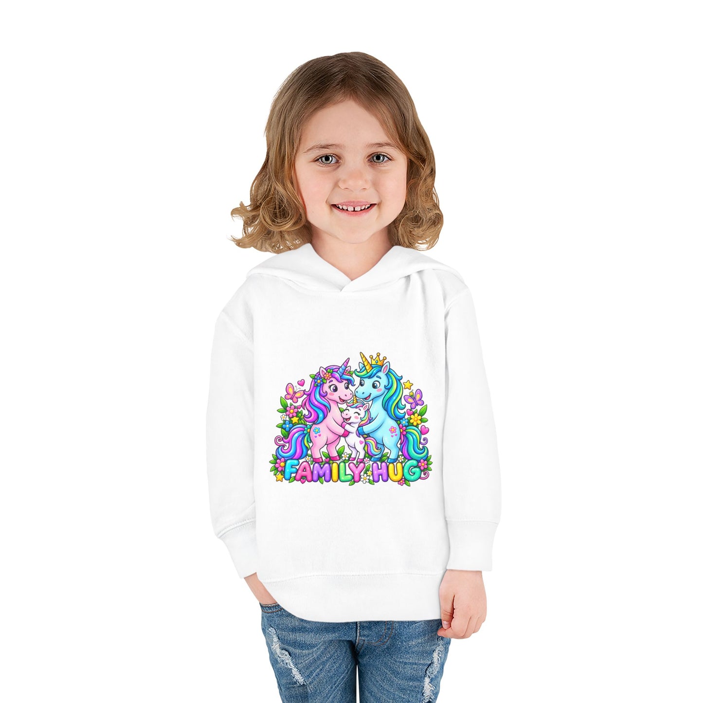 Family Hug Unicorn Toddler Pullover Fleece Hoodie
