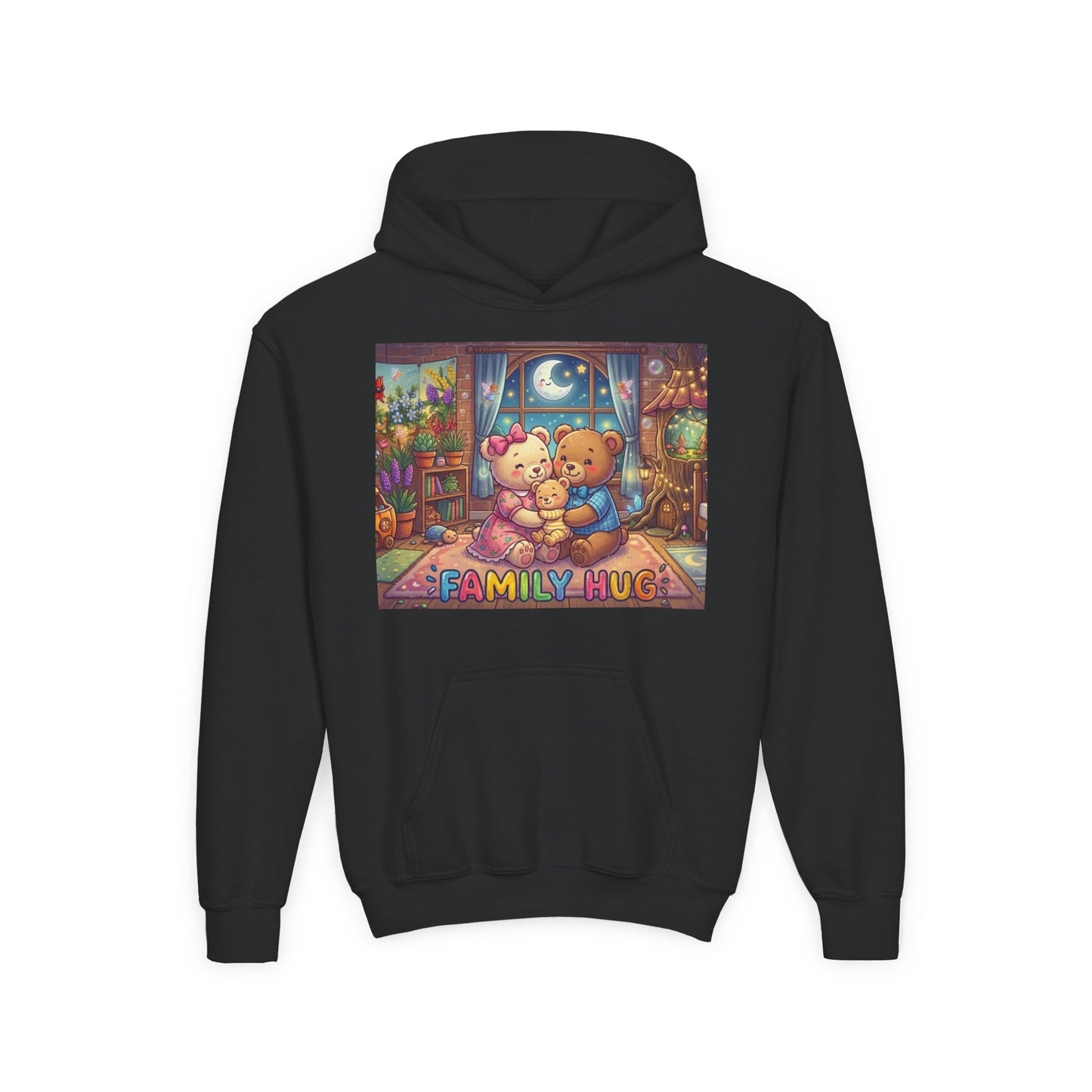 Family Hug Teddy Youth Heavy Blend Hooded Sweatshirt