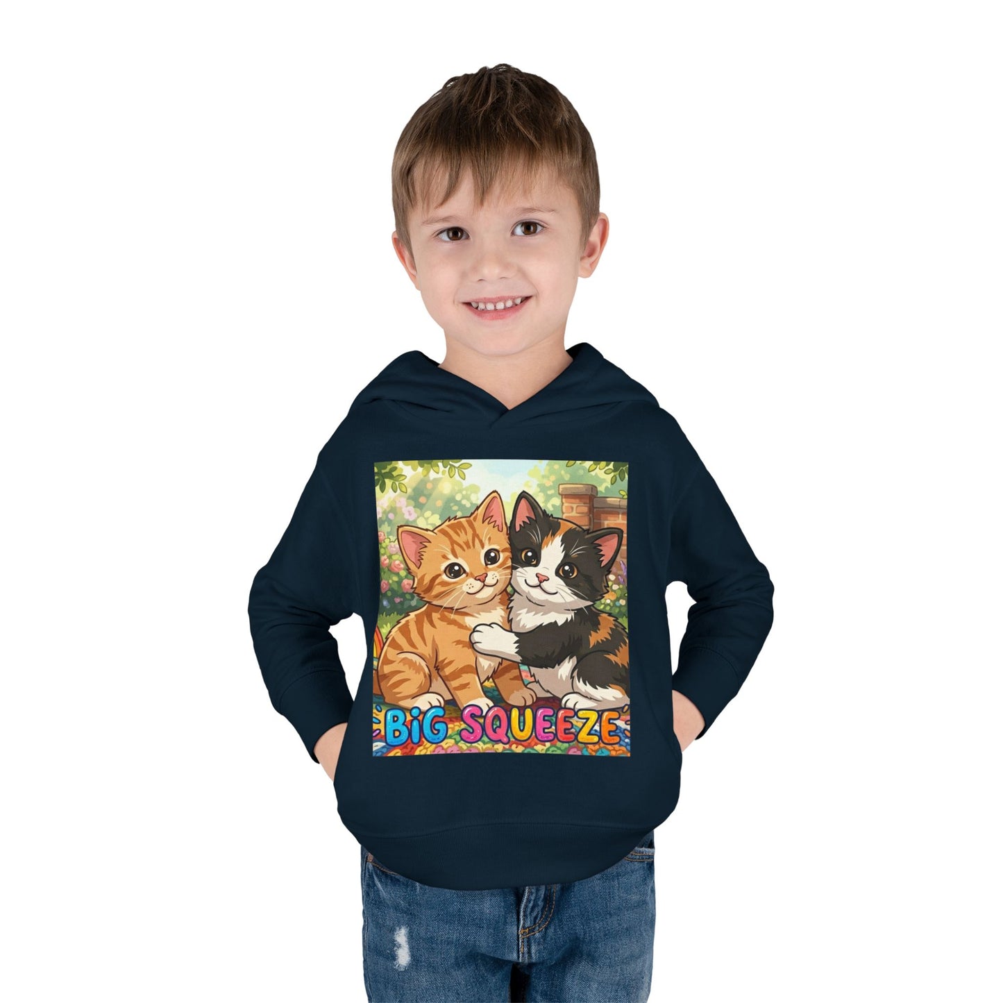 Big Squeeze Kitten Toddler Pullover Fleece Hoodie