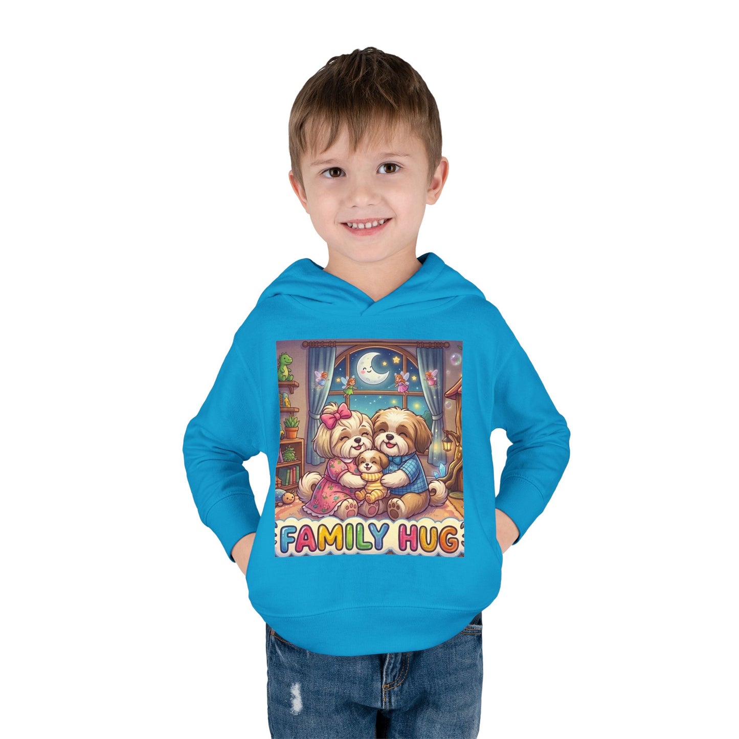 Family Hug Shih Tzu Toddler Pullover Fleece Hoodie