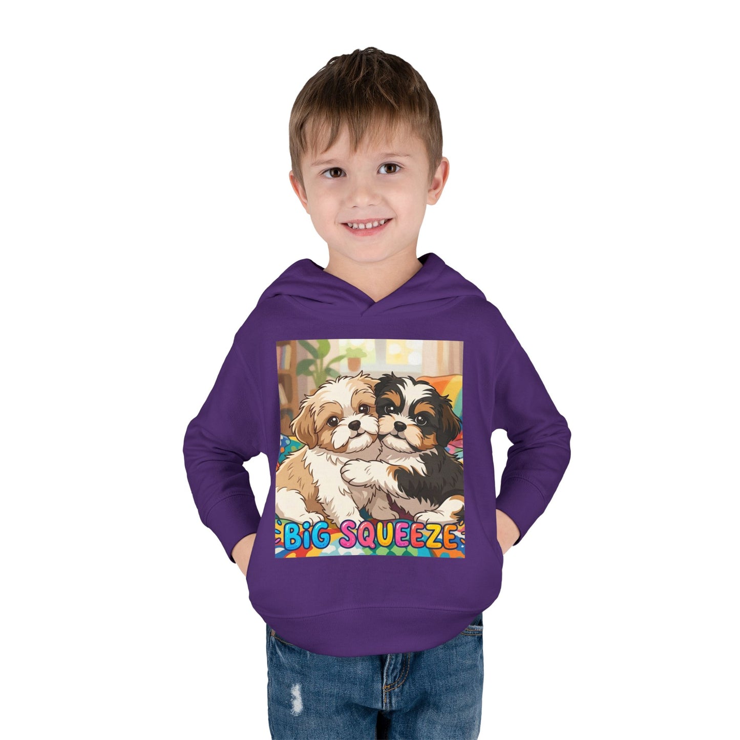 Big Squeeze Shih Tzu Toddler Pullover Fleece Hoodie