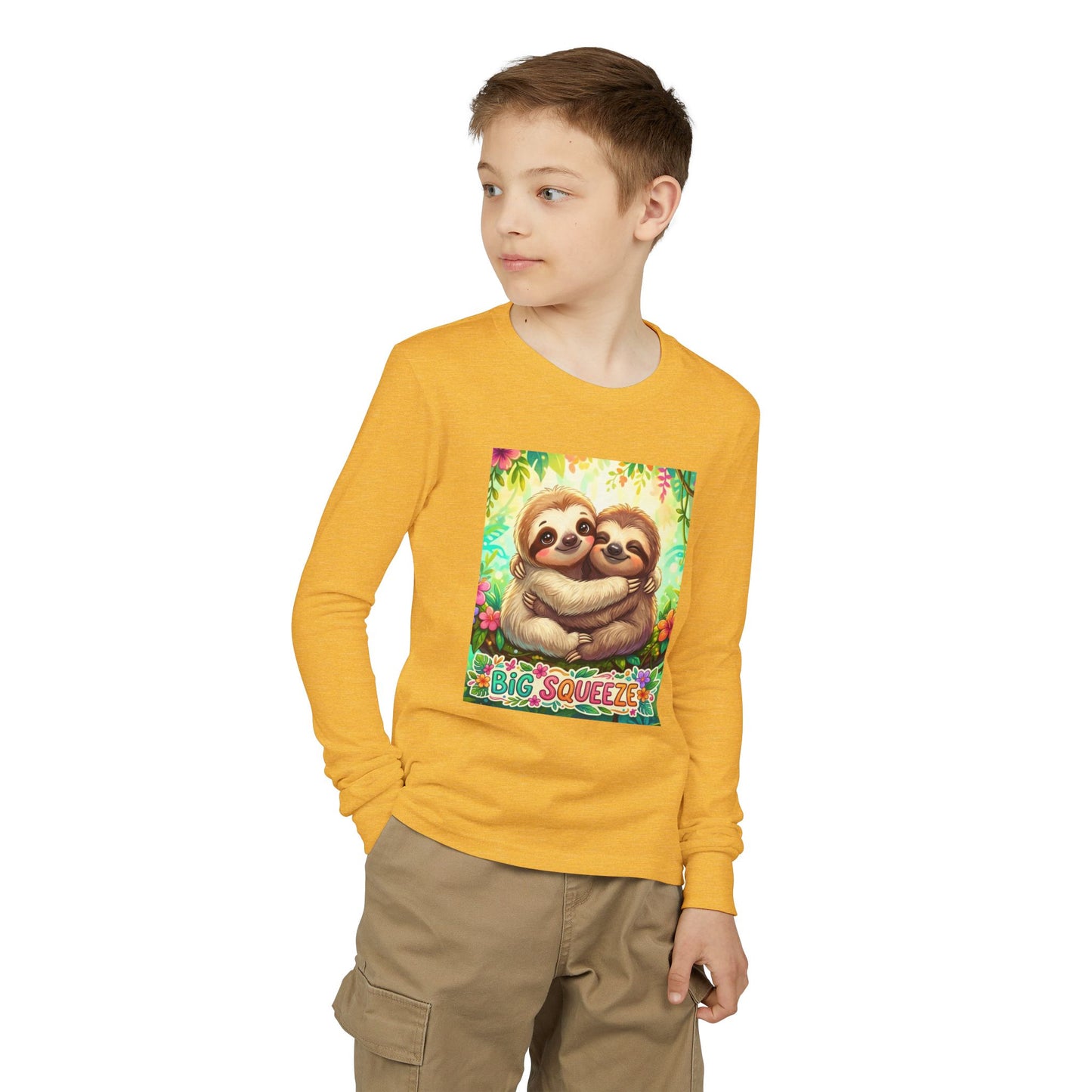 Big Squeeze Sloth Youth Jersey Long Sleeve Tee