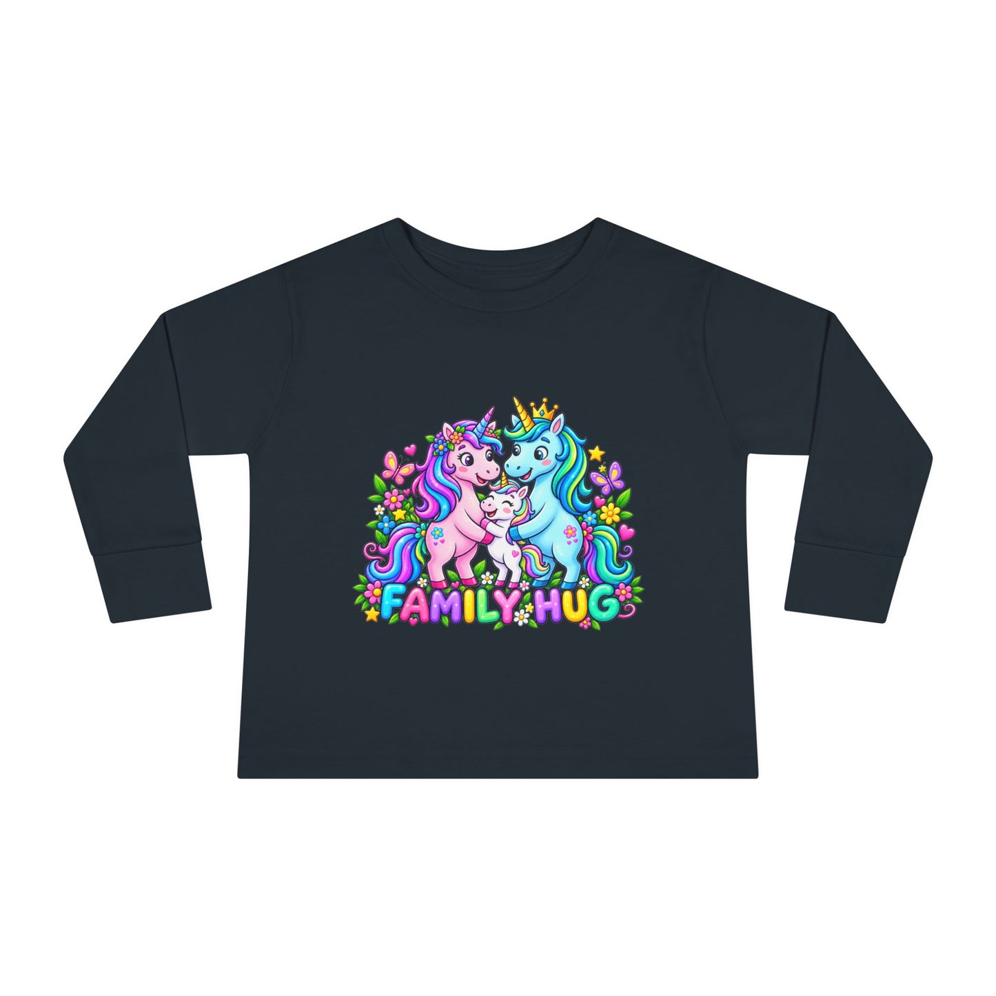 Family Hug Unicorn Toddler Long Sleeve Tee