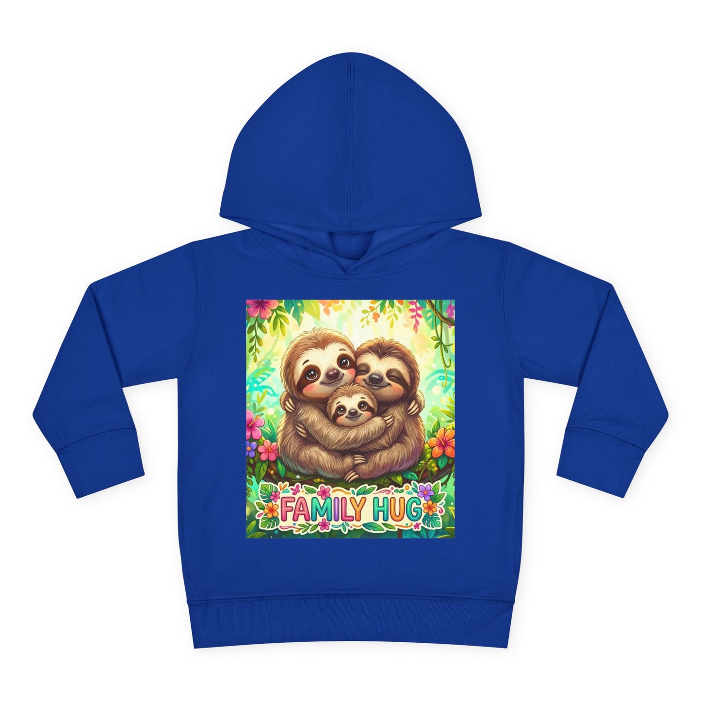 Family Hug Sloth Toddler Pullover Fleece Hoodie