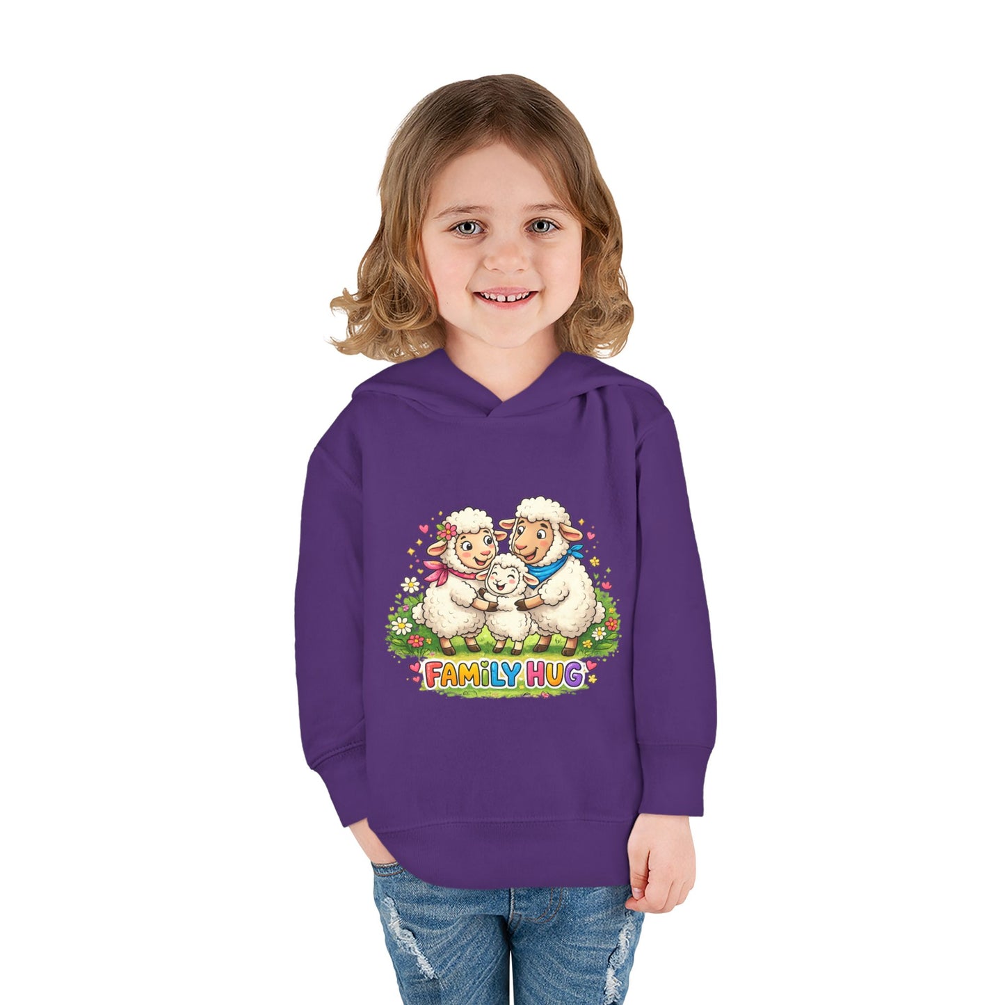 Family Hug Lamb Toddler Pullover Fleece Hoodie