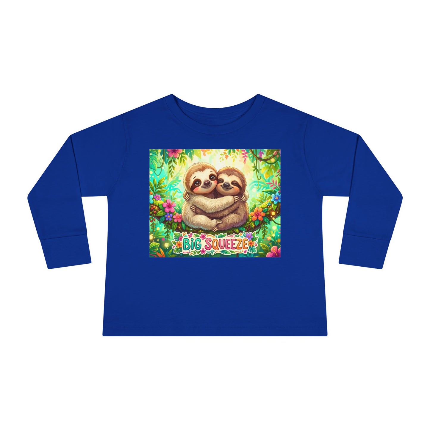Big Squeeze Sloth Toddler Long Sleeve Tee
