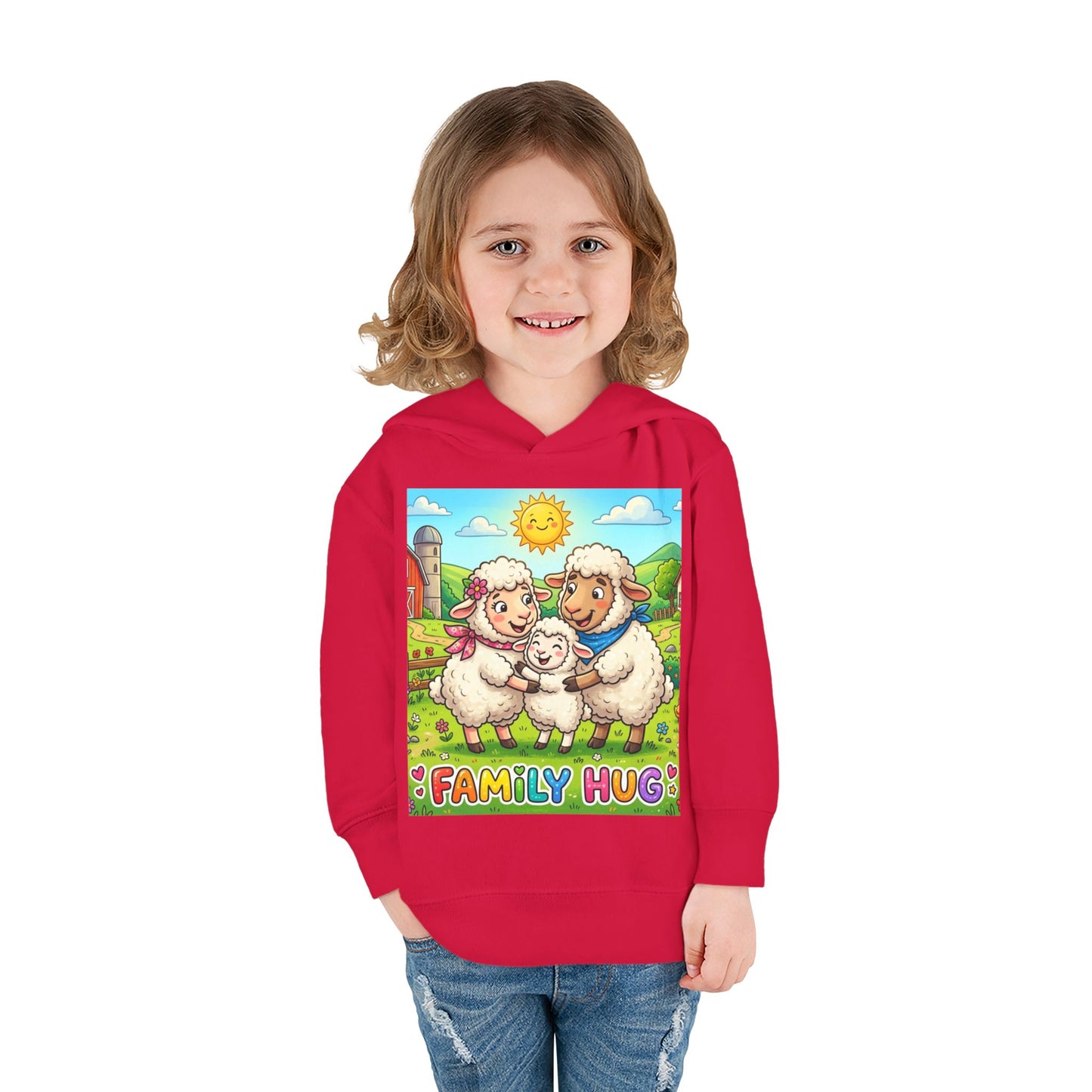 Family Hug Lamb Toddler Pullover Fleece Hoodie
