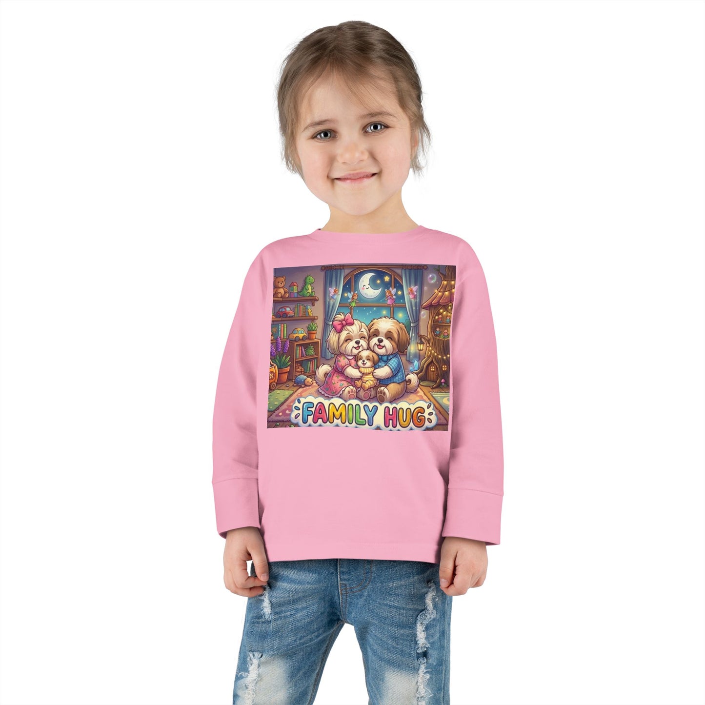Family Hug Shih Tzu Toddler Long Sleeve Tee
