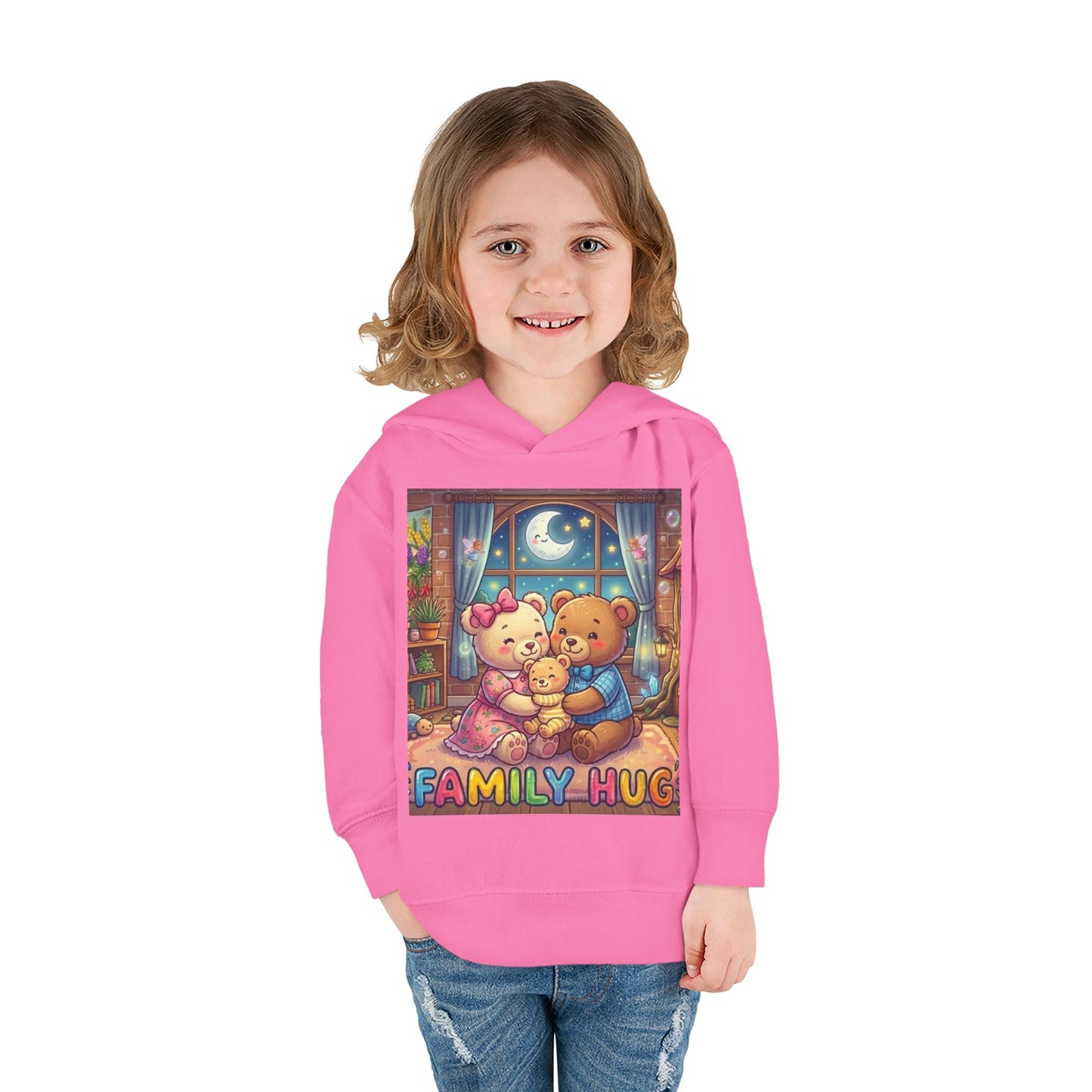 Family Hug Teddy Toddler Pullover Fleece Hoodie