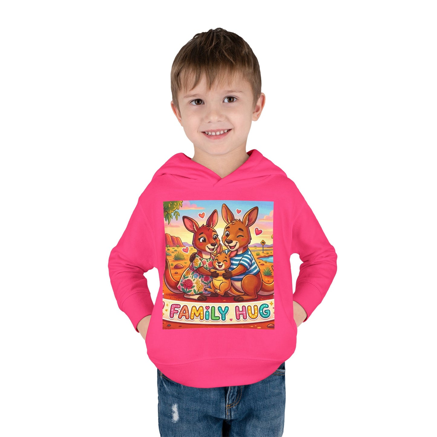 Family Hug Kangaroo Toddler Pullover Fleece Hoodie