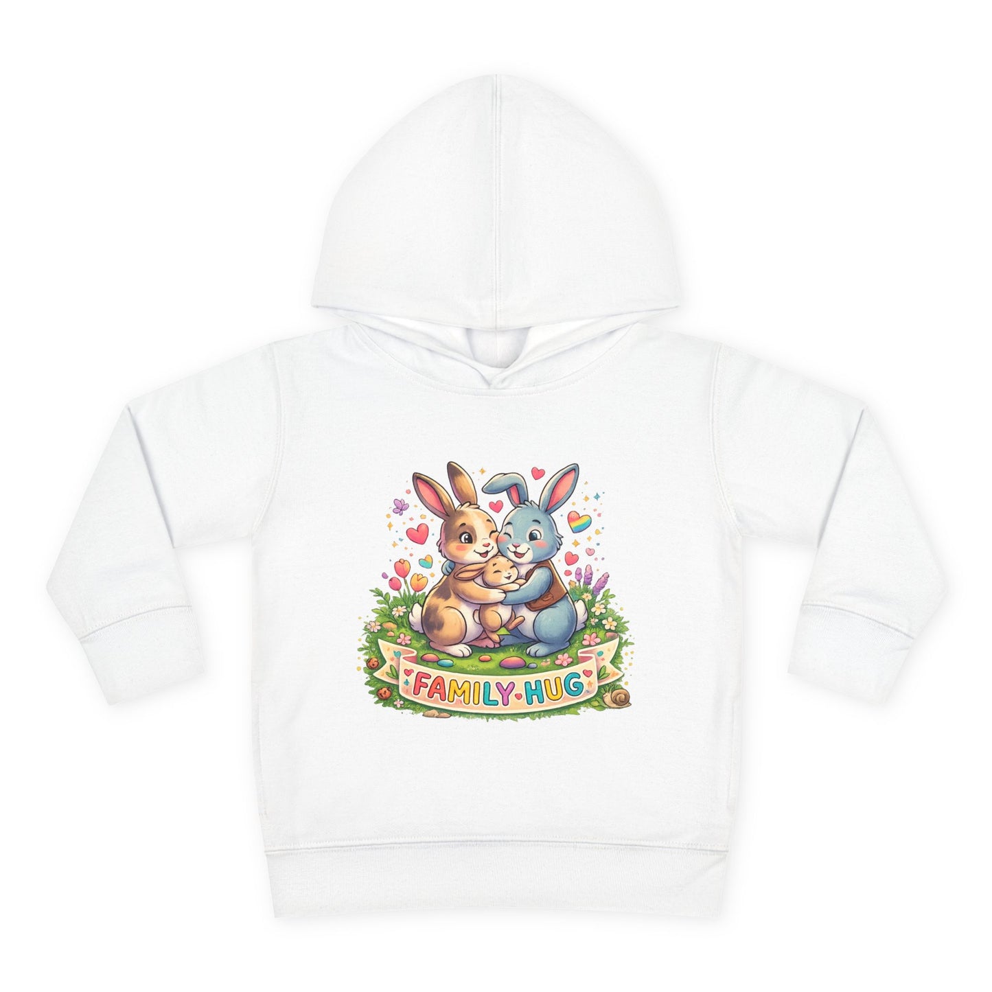 Family Hug Bunny Toddler Pullover Fleece Hoodie