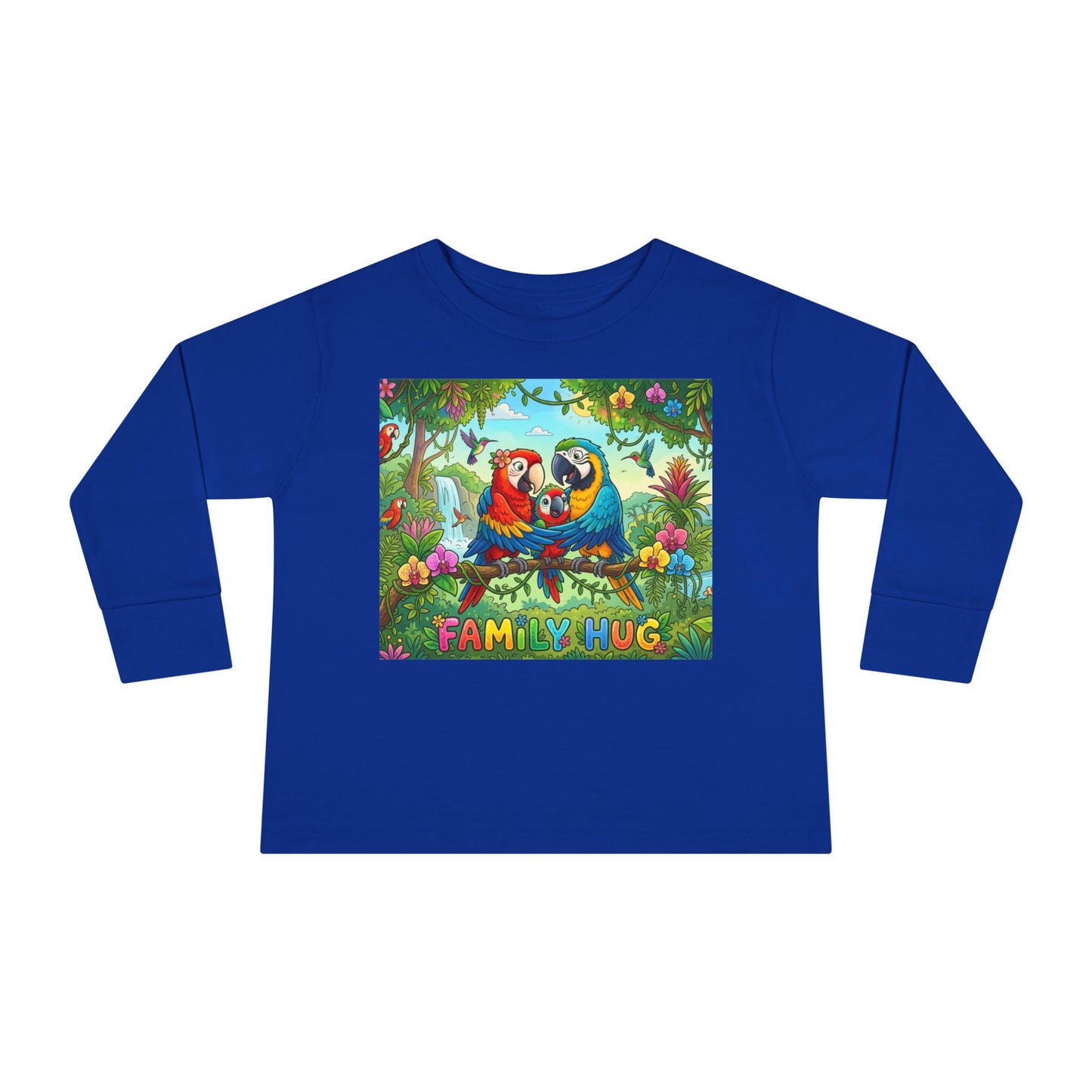 Family Hug Macaw Toddler Long Sleeve Tee