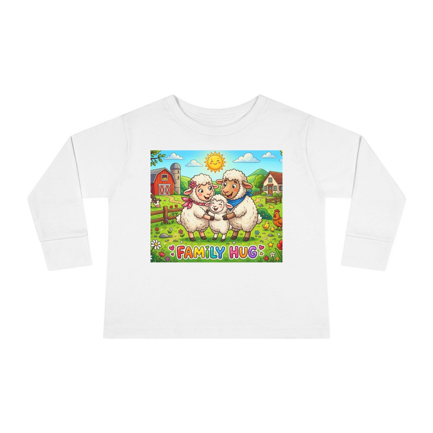 Family Hug Lamb Toddler Long Sleeve Tee