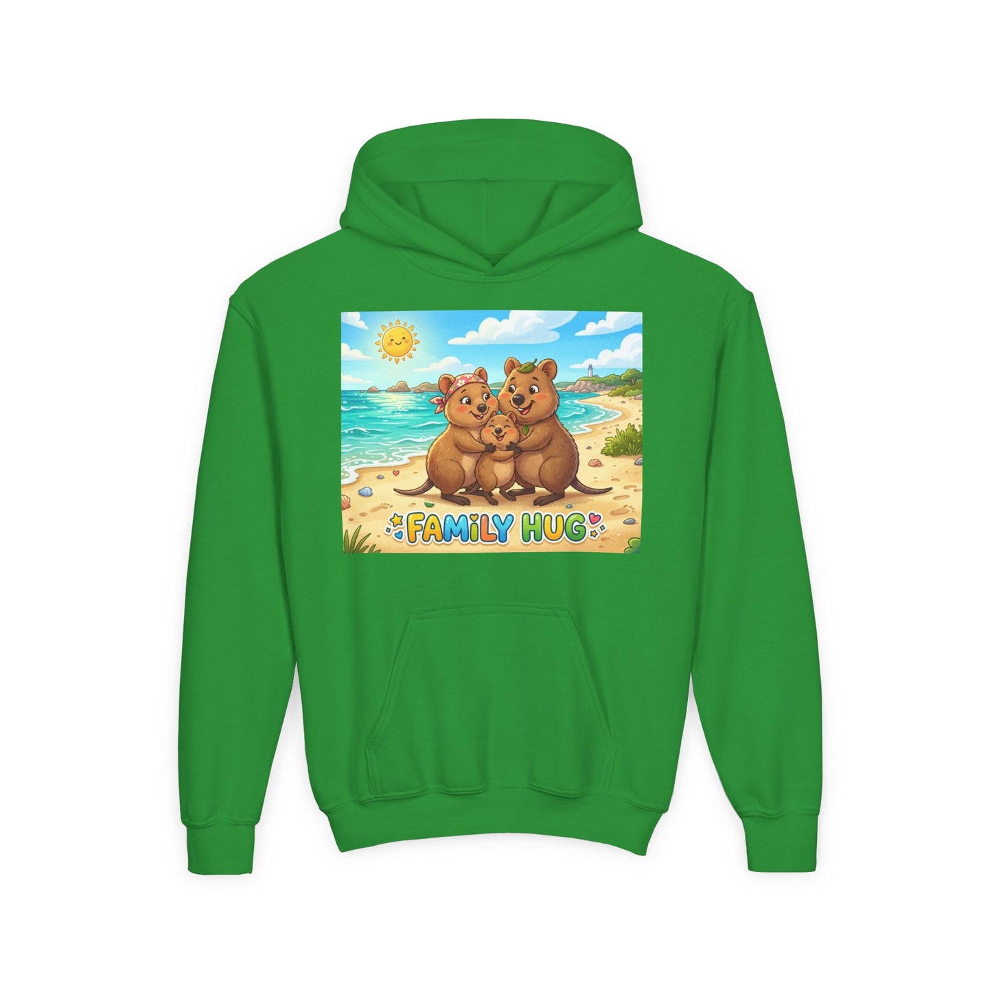 Family Hug Quokka Youth Heavy Blend Hooded Sweatshirt