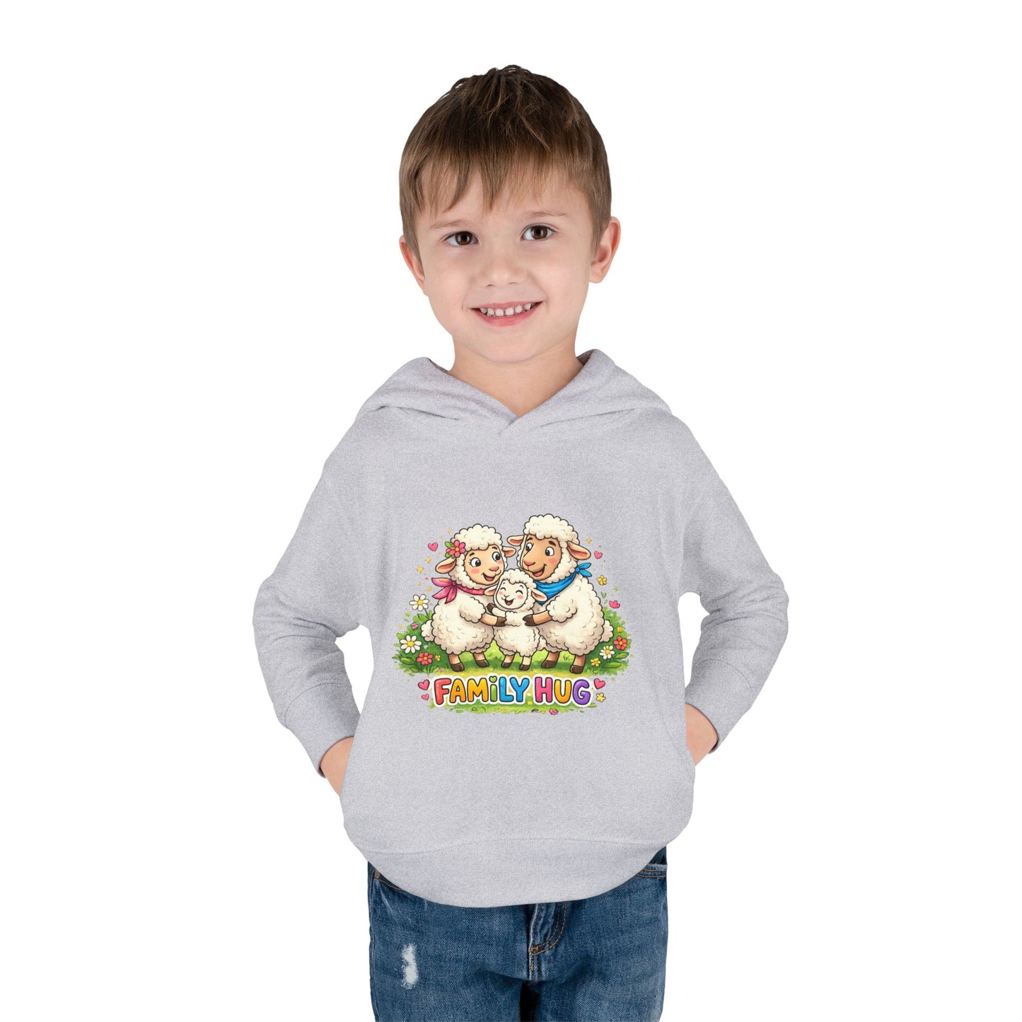 Family Hug Lamb Toddler Pullover Fleece Hoodie