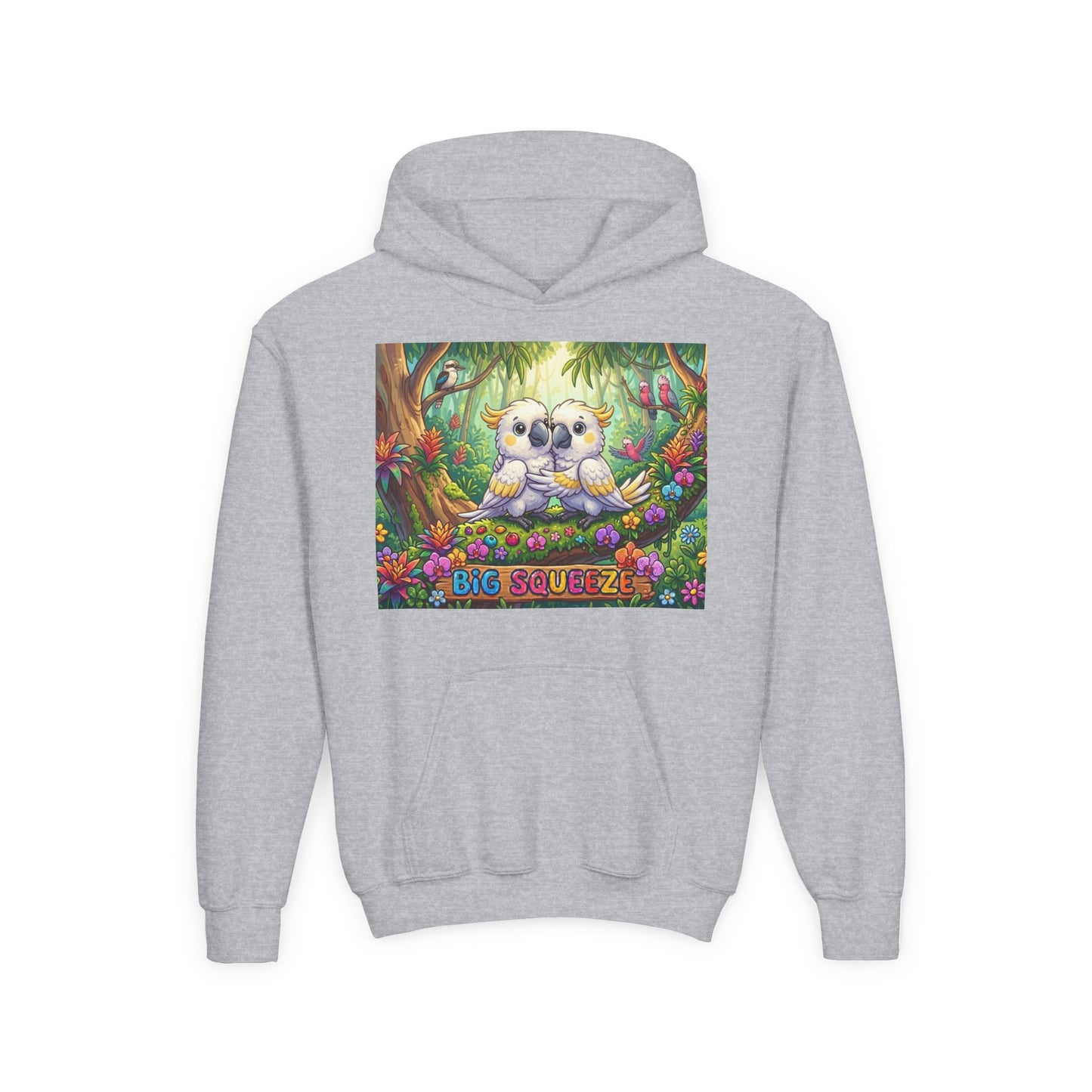 Big Squeeze Cockatoo Youth Heavy Blend Hooded Sweatshirt