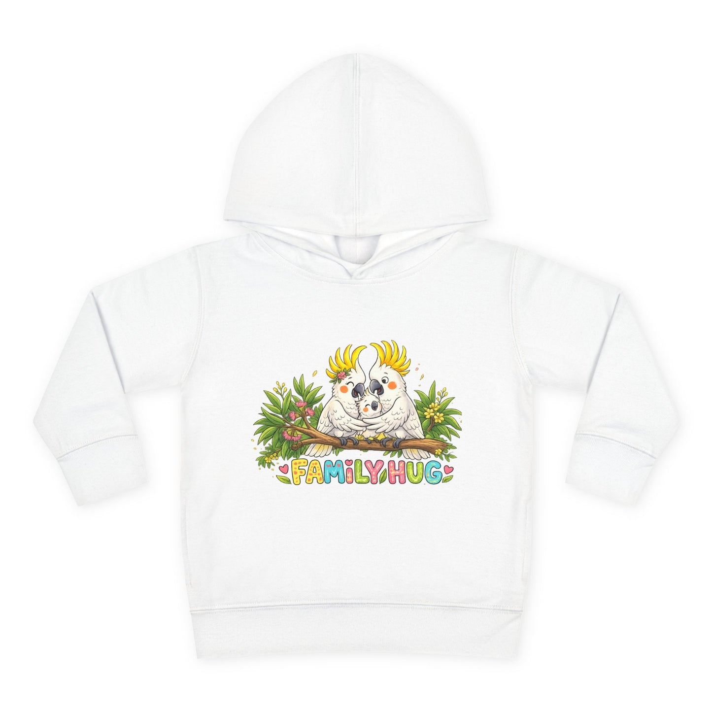 Family Hug Cockatoo Toddler Pullover Fleece Hoodie