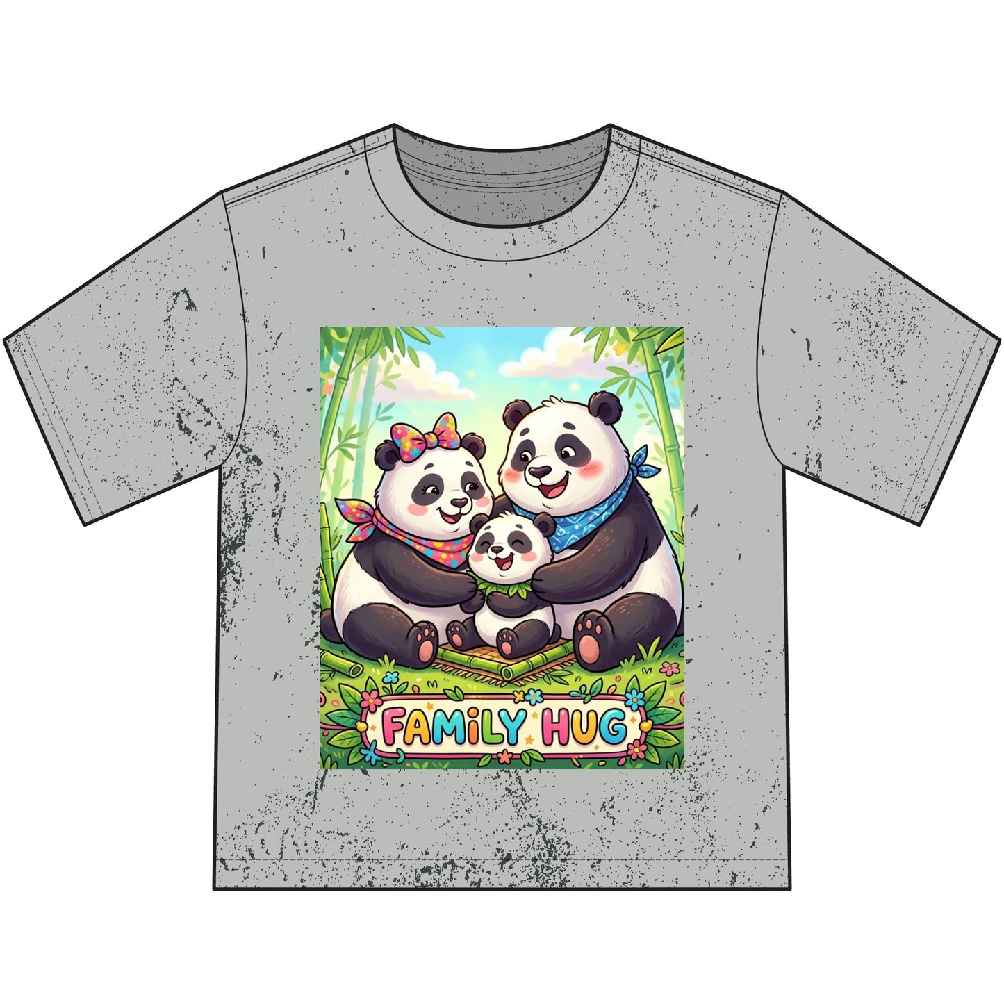 Family Hug Panda Heavyweight Color Blast Youth T-Shirt