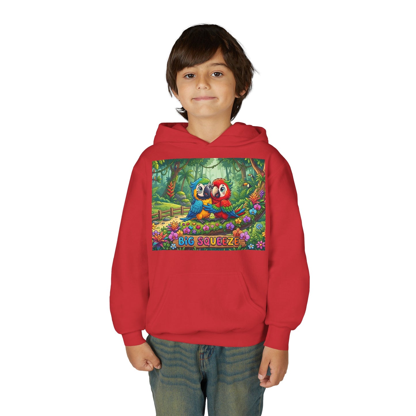 Big Squeeze Macaw Youth Heavy Blend Hooded Sweatshirt