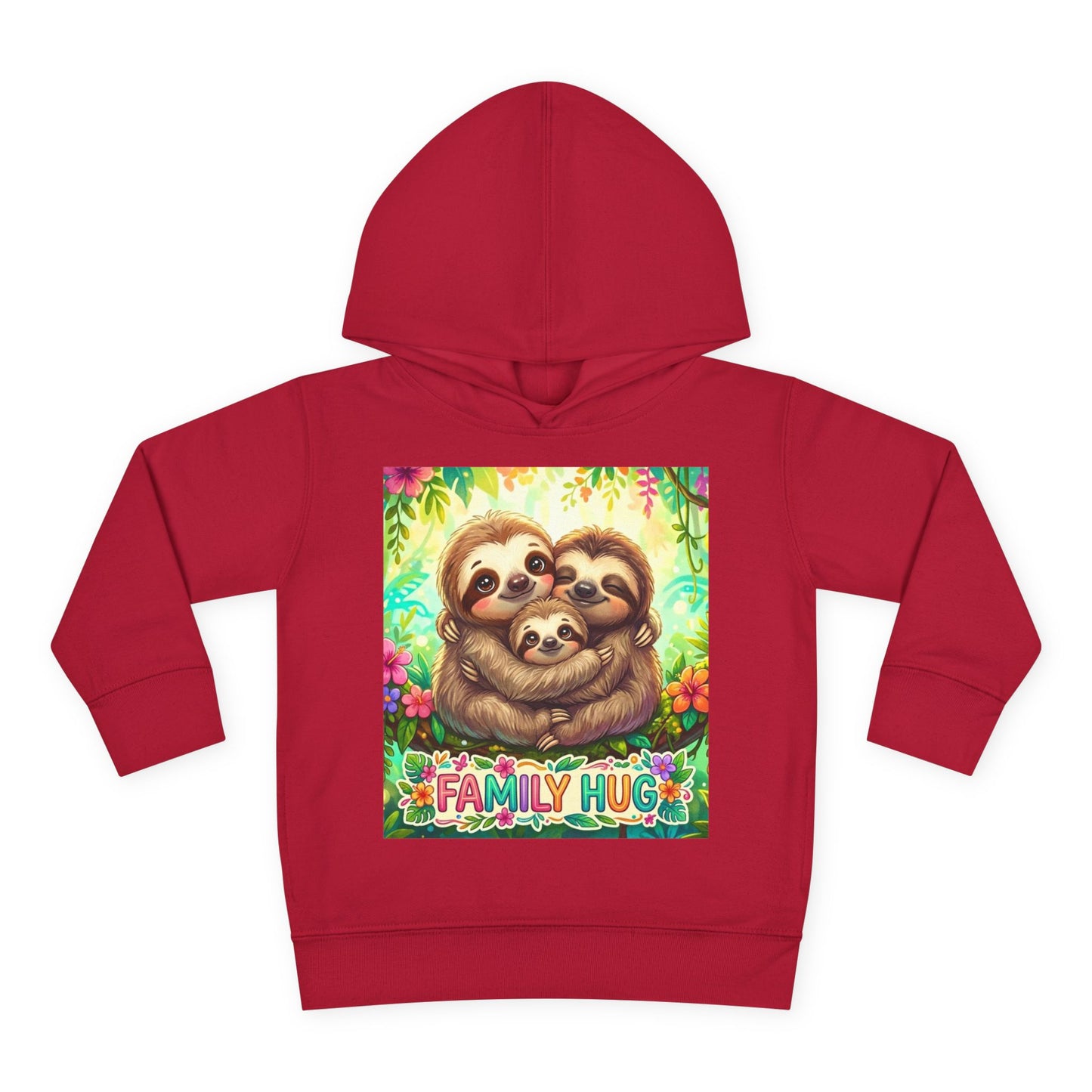 Family Hug Sloth Toddler Pullover Fleece Hoodie